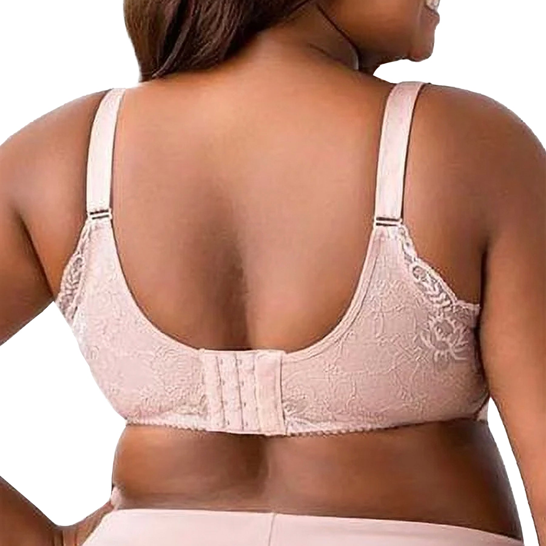 Elila Microfiber & Lace Molded Softcup Wireless Bra 1903 Dusty Rose Back