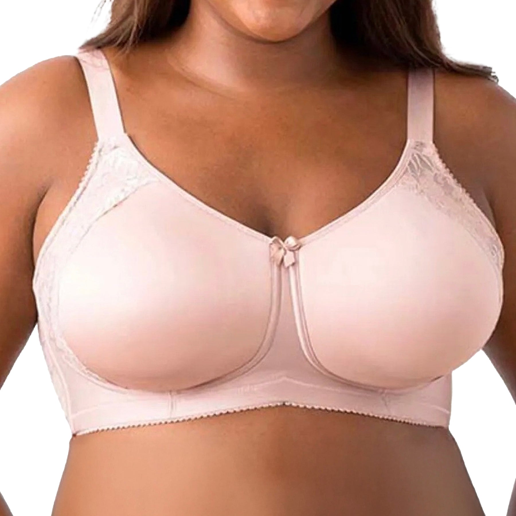 Elila Microfiber & Lace Molded Softcup Wireless Bra 1903 Dusty Rose Front
