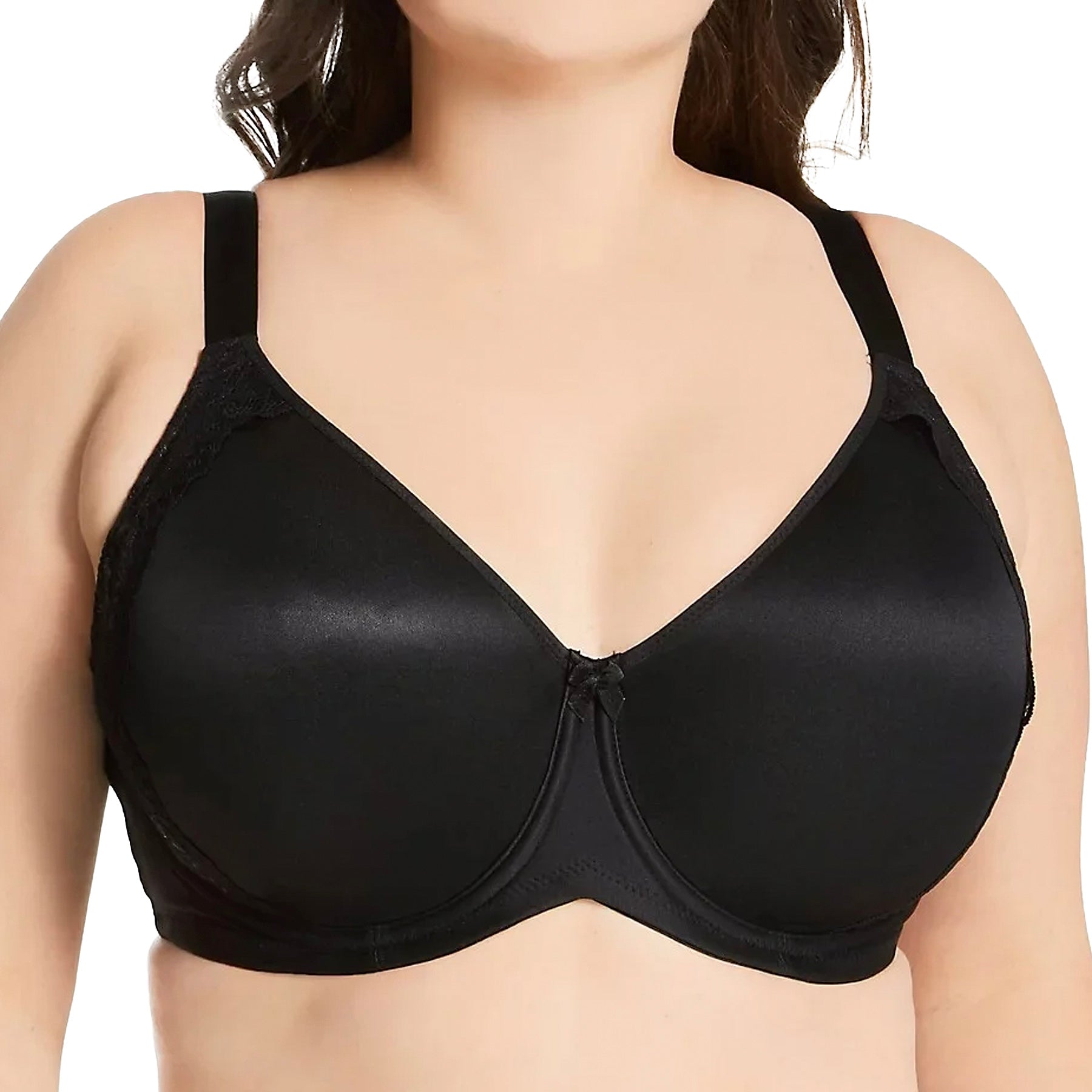 Elila Microfiber & Lace Molded Underwire Bra 2911 Black Front