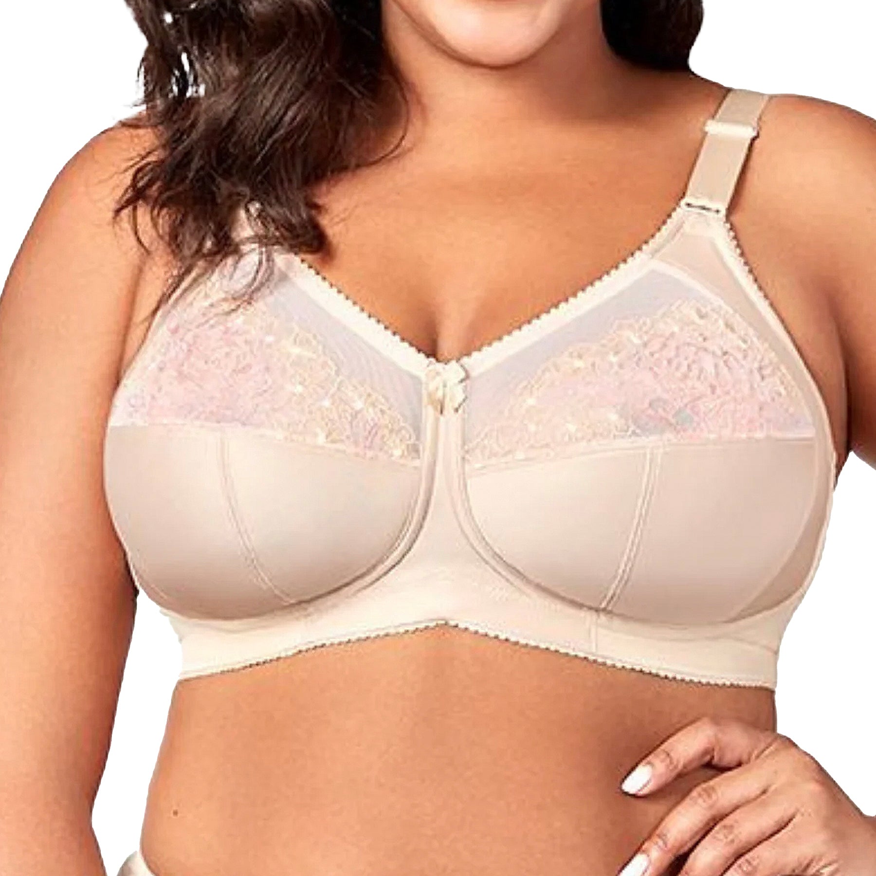 Elila Swiss Embroidery Soft Cup Bra 1801 Nude Front