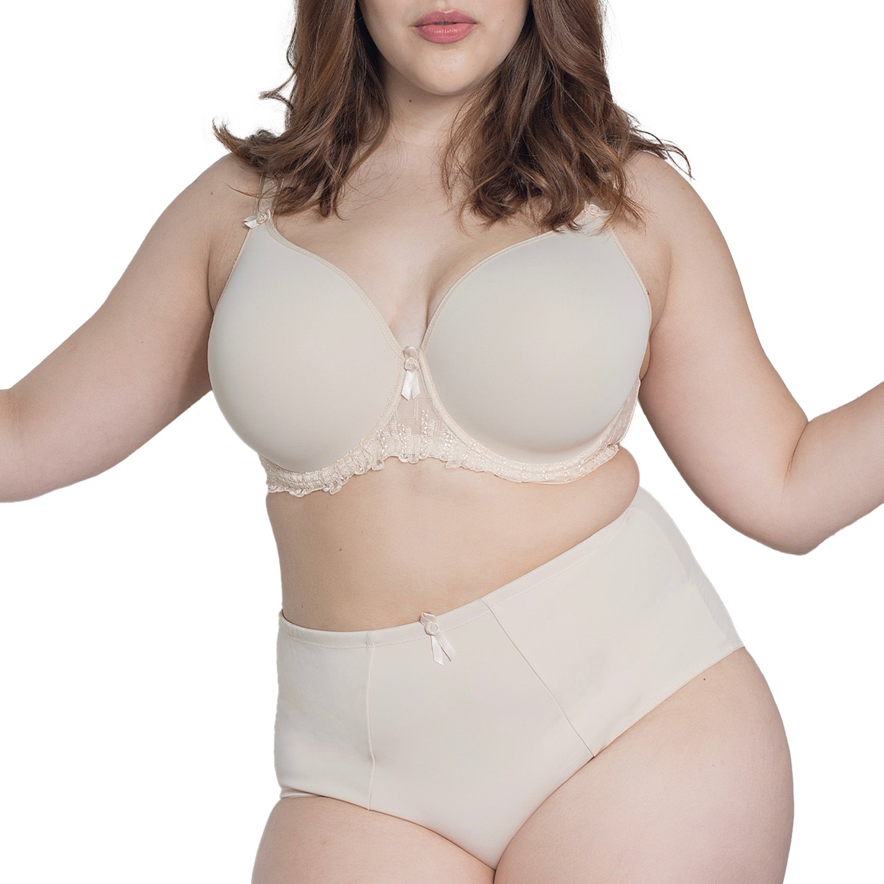 Fit Fully Yours Elise Moulded Underwire Bra B1812 Soft Nude Set