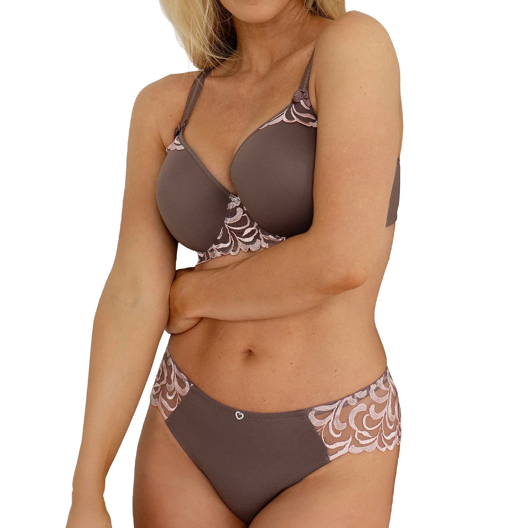 Fit Fully Yours Ella Moulded Bra B1824 Taupe Set