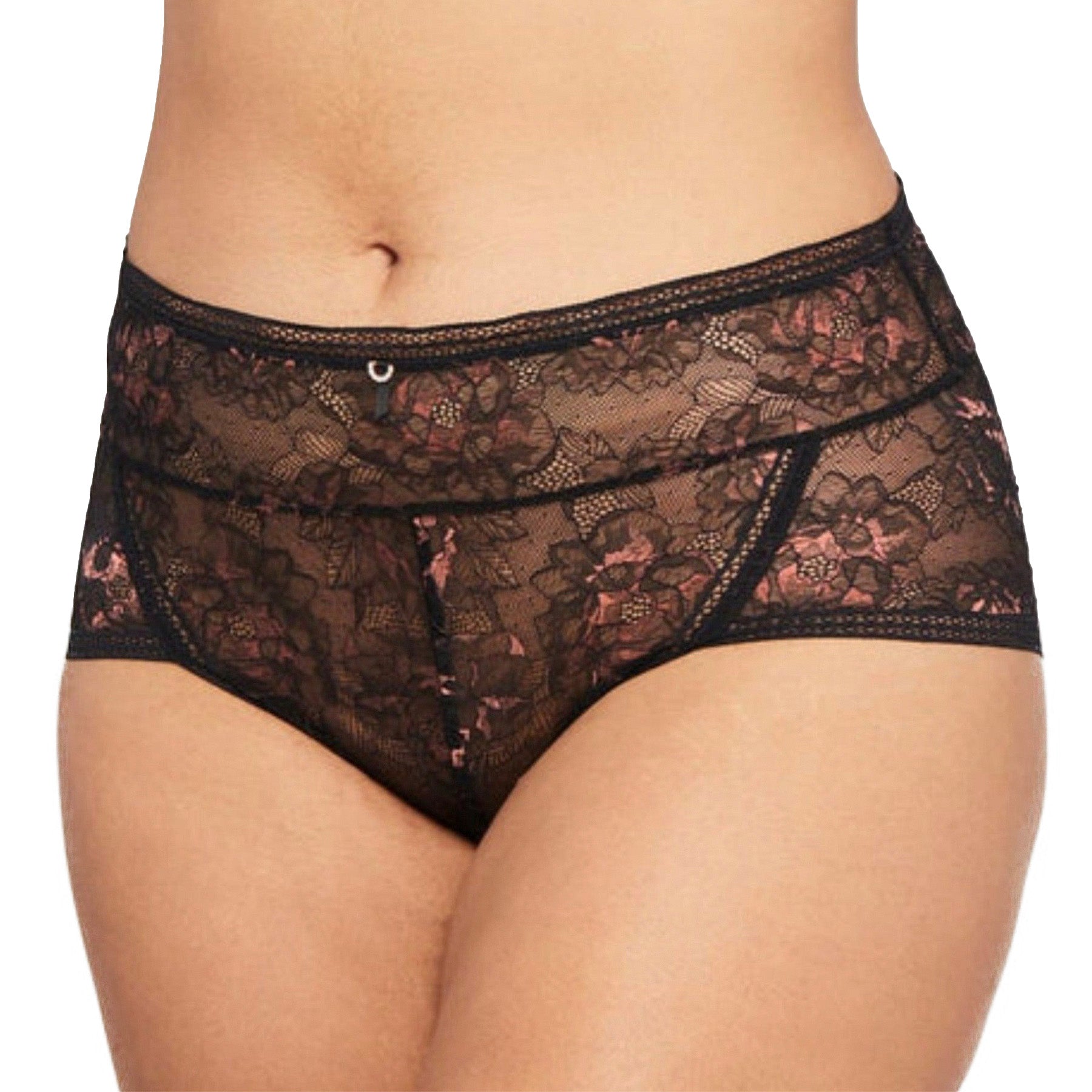 Montelle Enchanted High Waist Thong 9493 Black Pecan Front