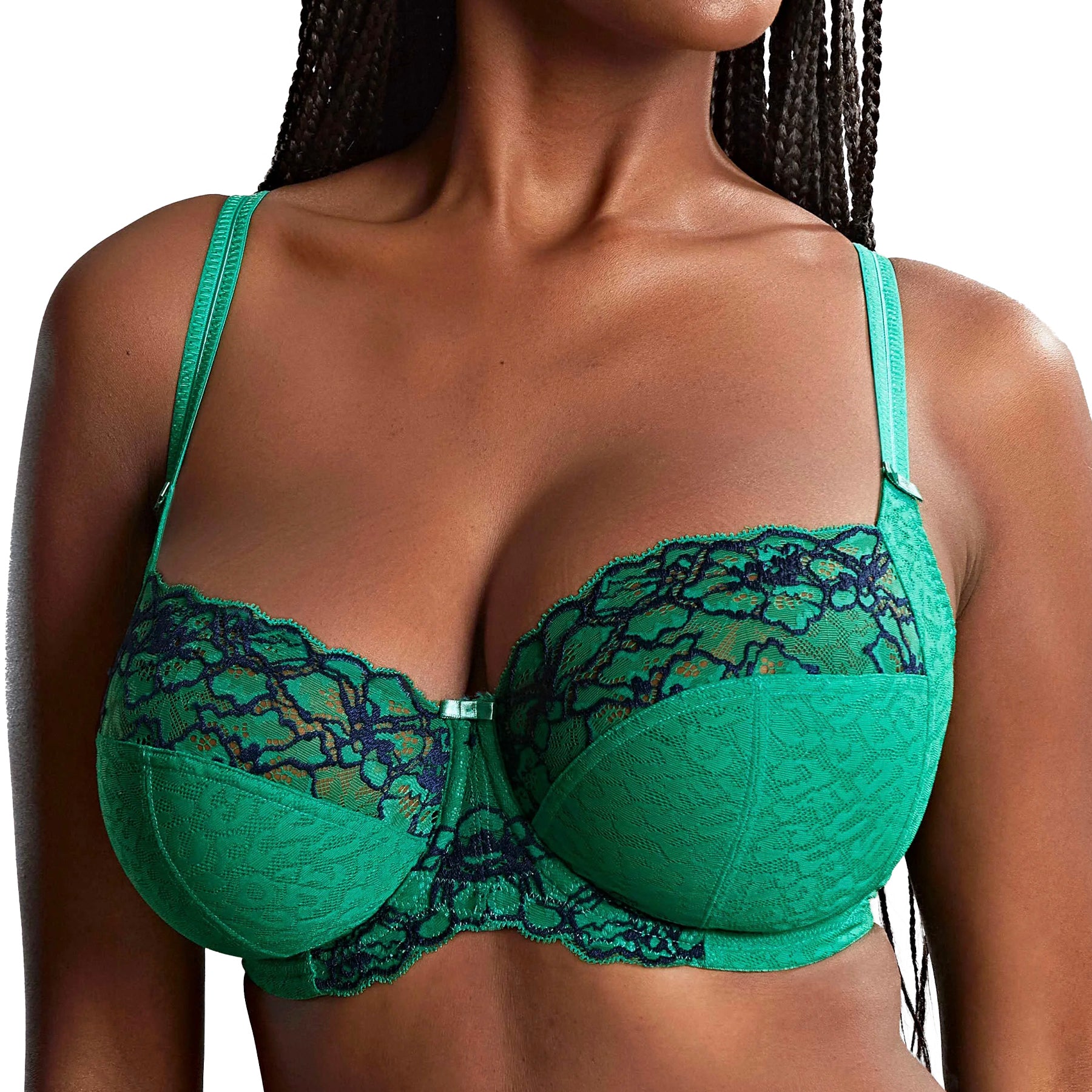 Panache Envy Full Cup Bra 7285C Emerald Leopard Front
