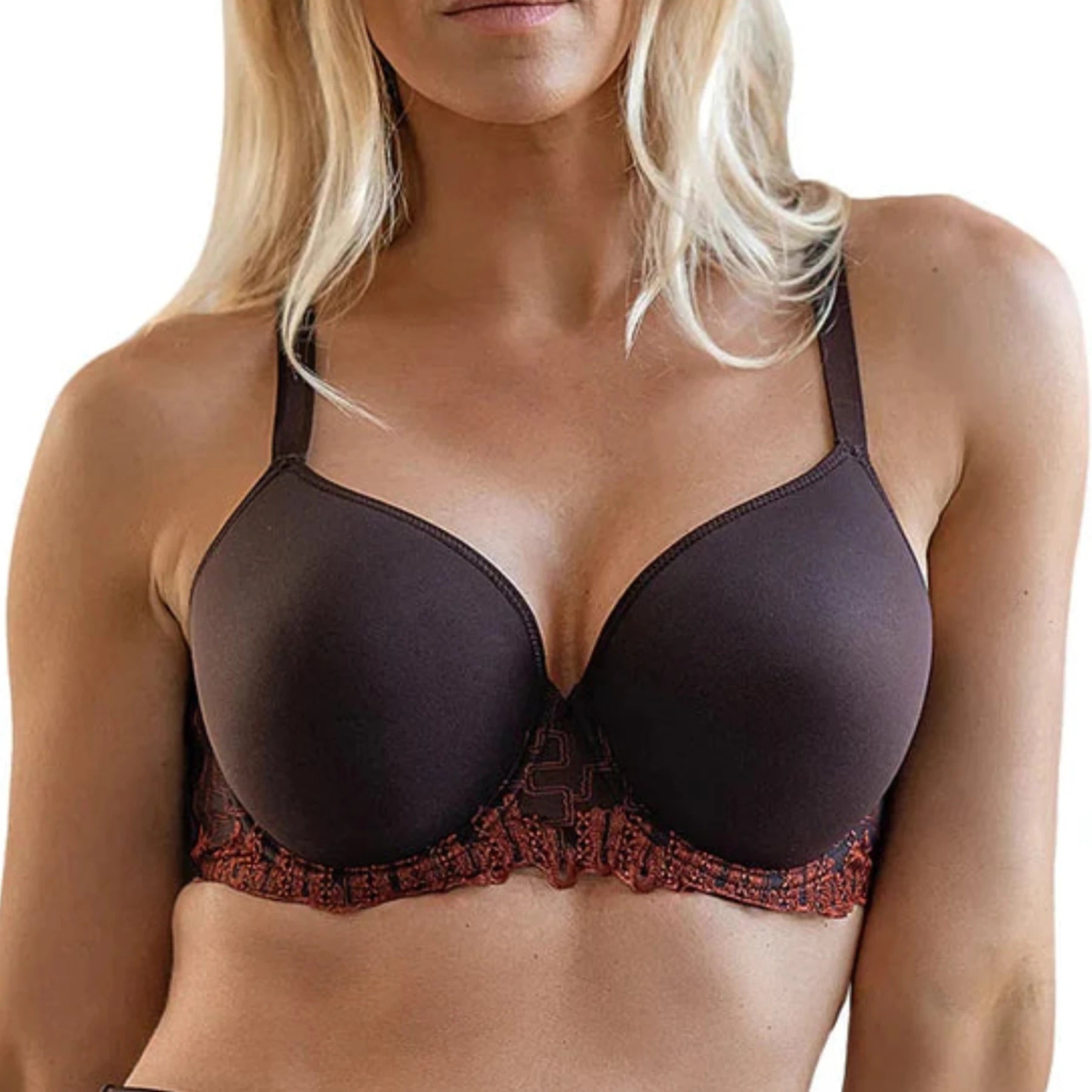 Fit Fully Yours Elise Moulded Underwire Bra B1812 - Chocolate