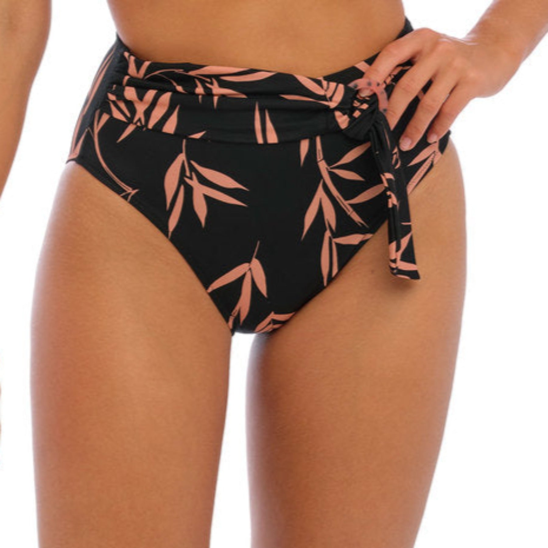 Luna Bay High Waist Bikini Brief FS502478 - Lacquered Black