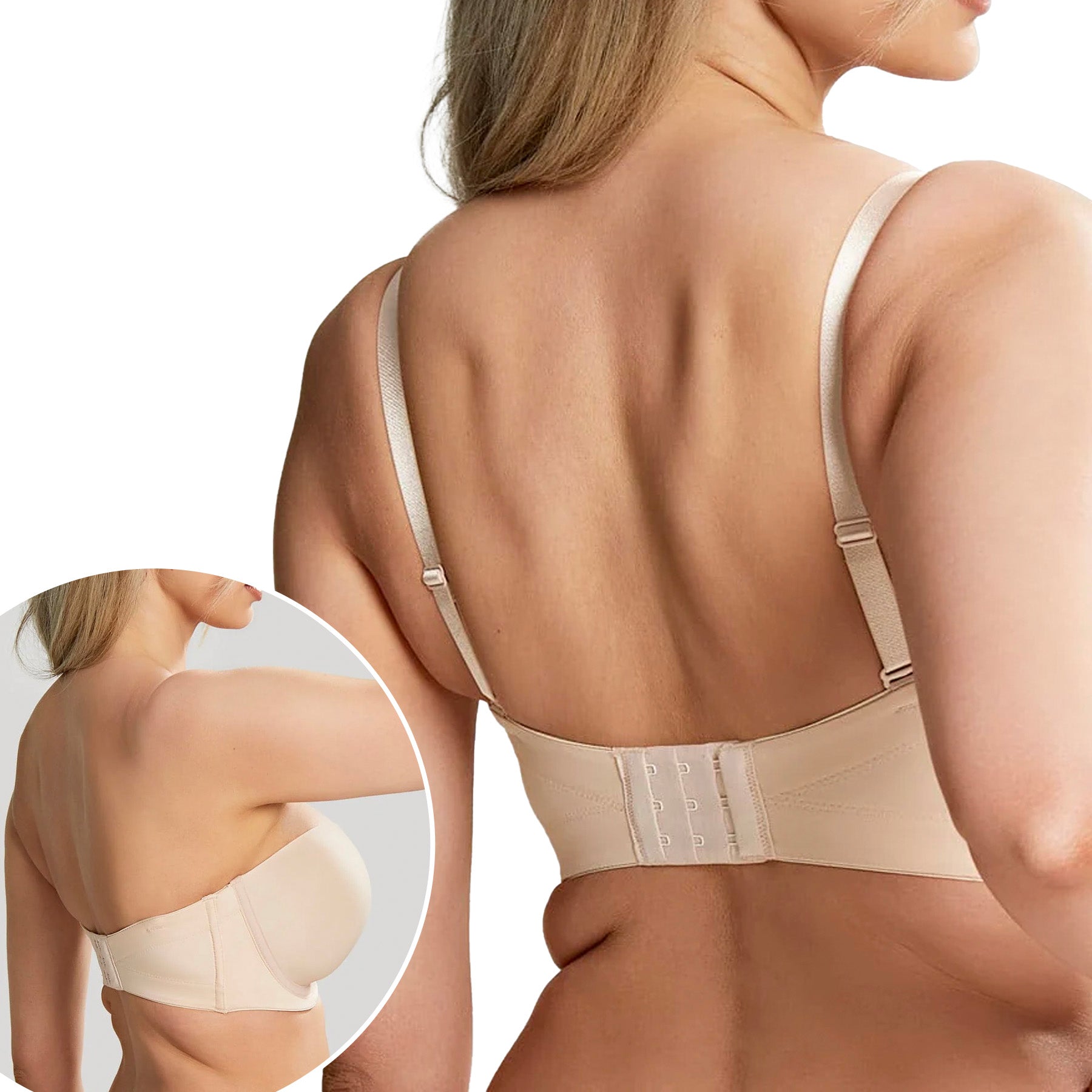 Panache Cleo Faith Moulded Plunge Strapless Bra 10660 Latte Back