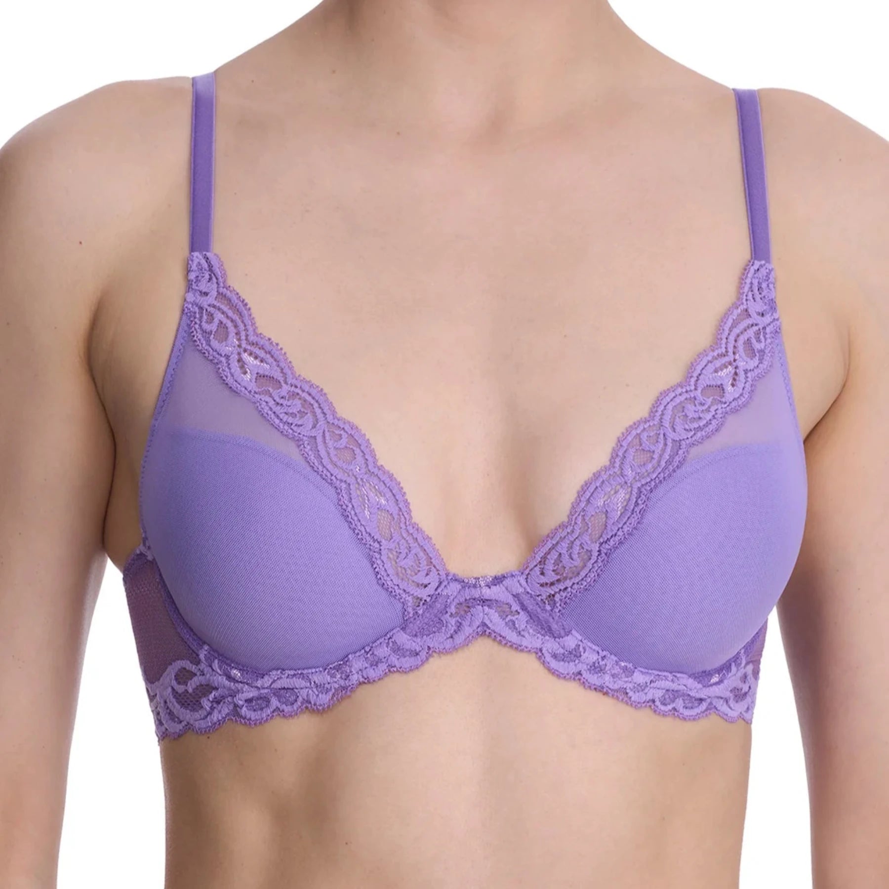 Natori Feathers Contour Plunge Bra 730023 - Violet Blue