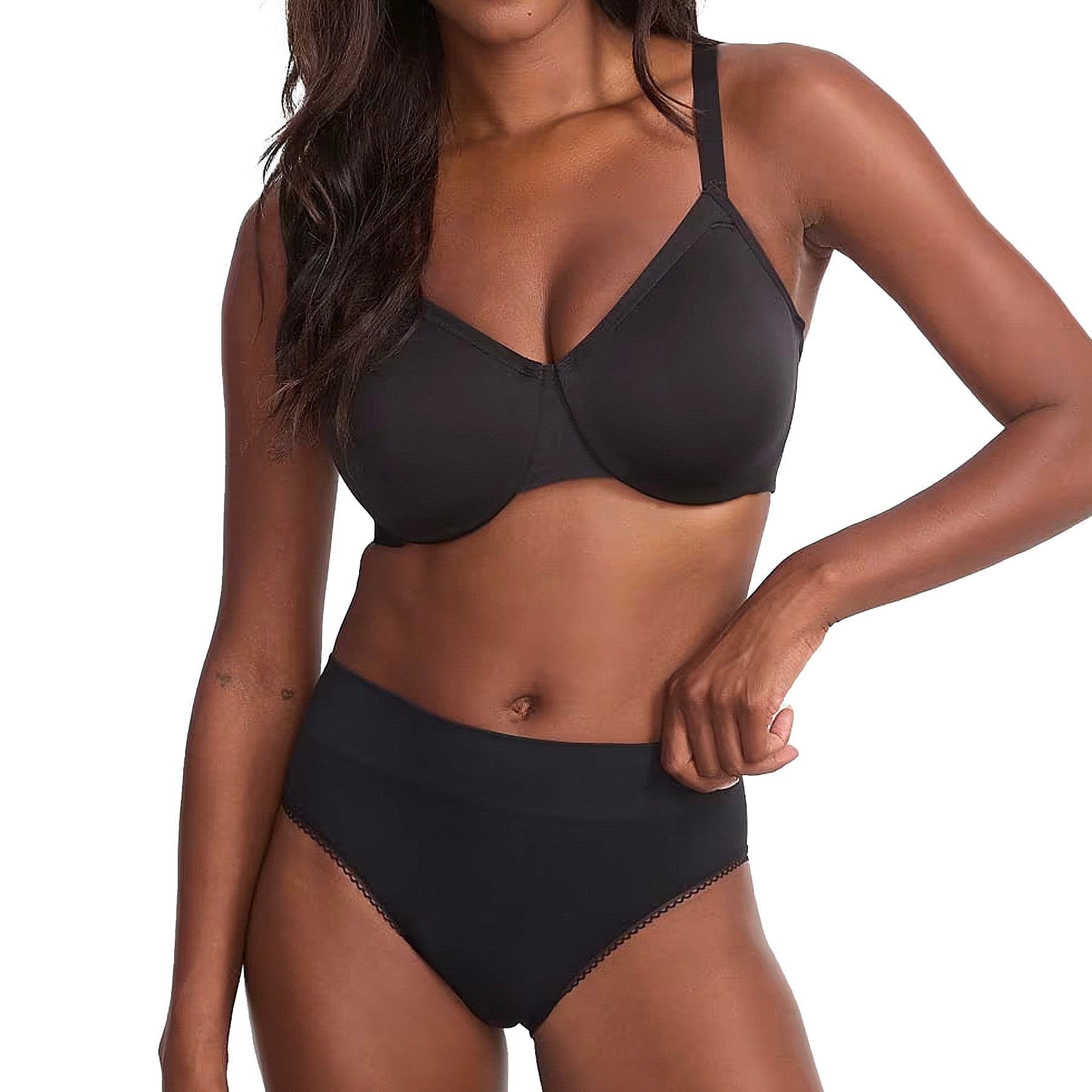 Wacoal Feeling Flexible Hi-Cut Brief Panty 871332 Black Set