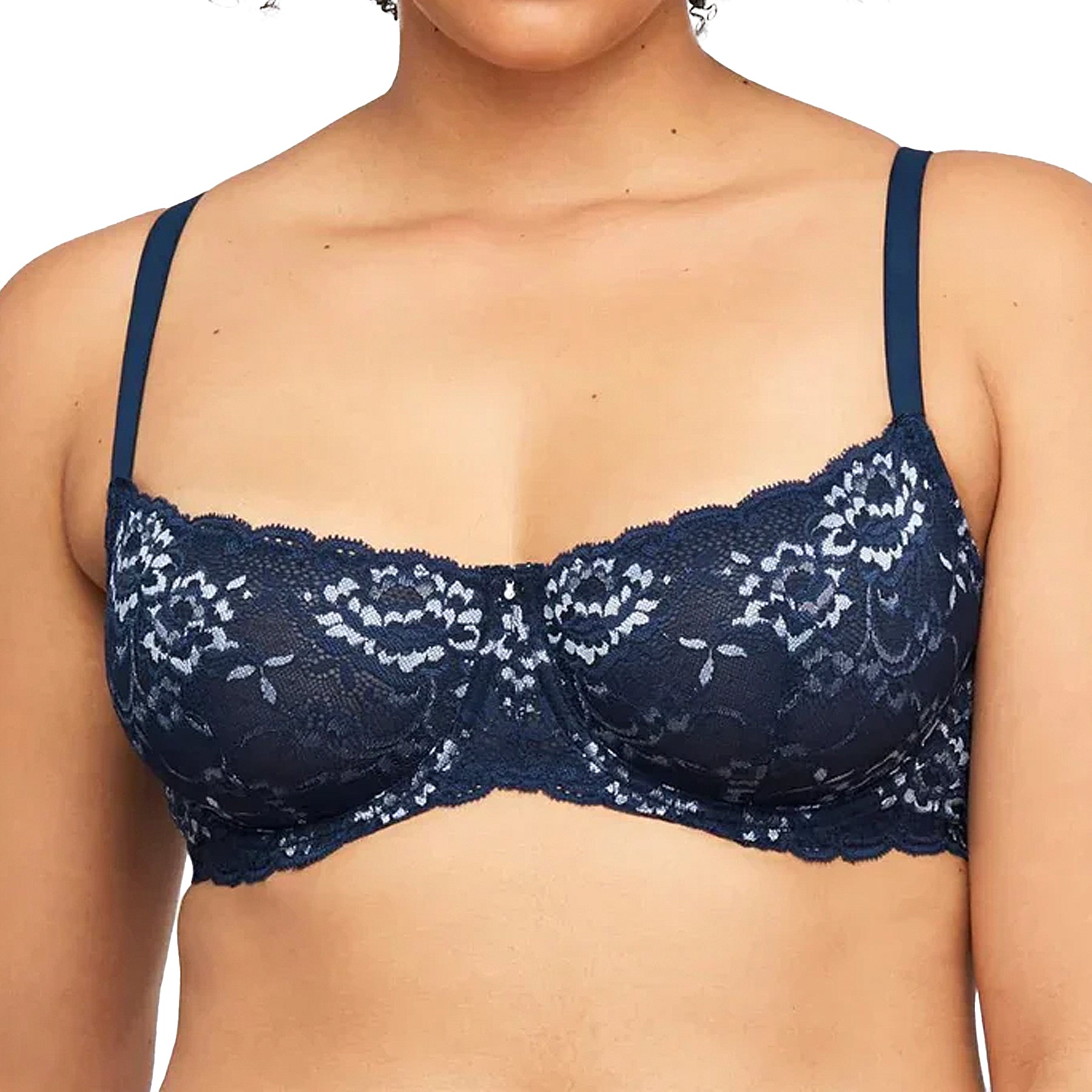 Montelle Flirt Demi Lace Bra 9312 Gemstone Blue Heaven Front