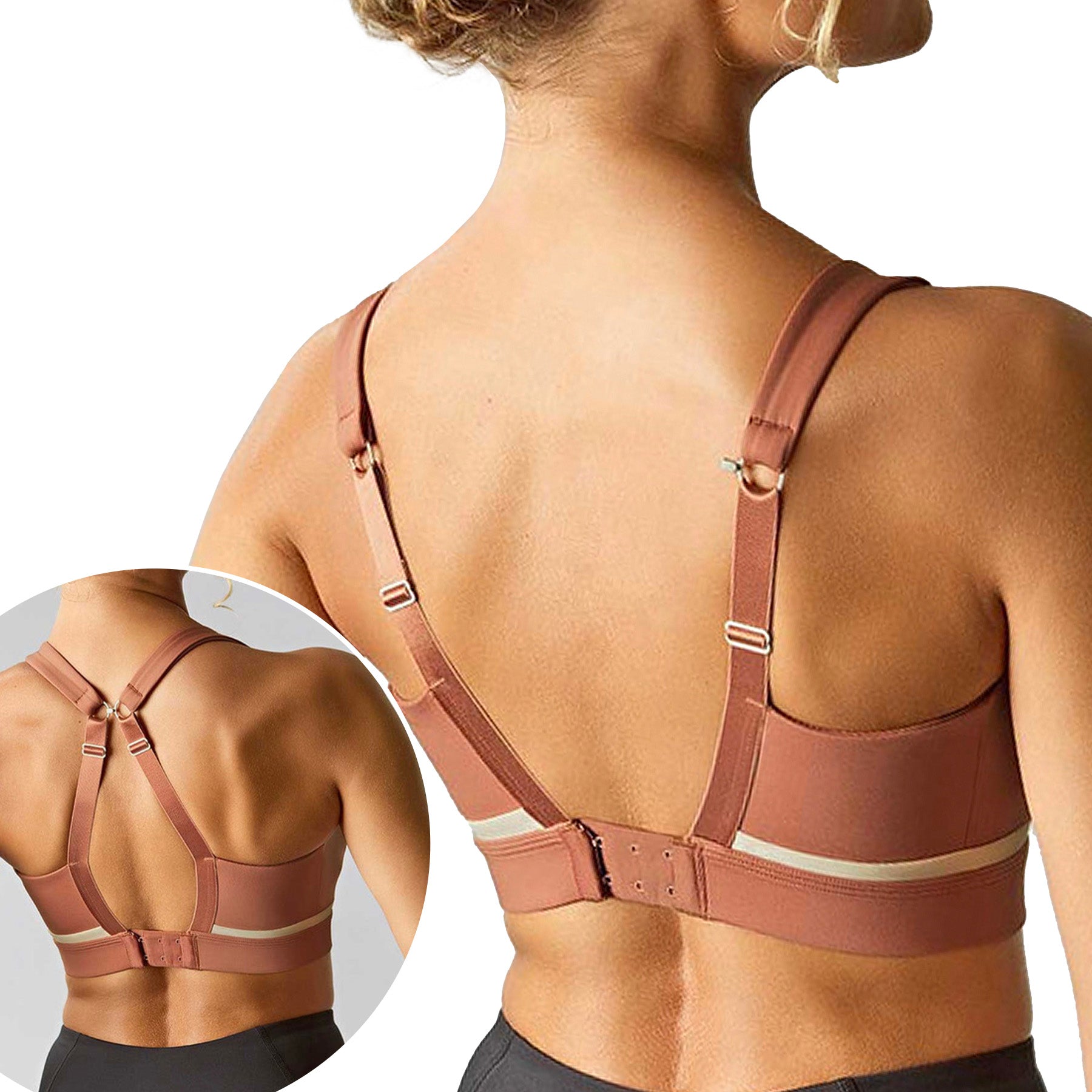 Panache Freedom Non Wired Sports Bra 7344 Sienna Rose Chalk Back