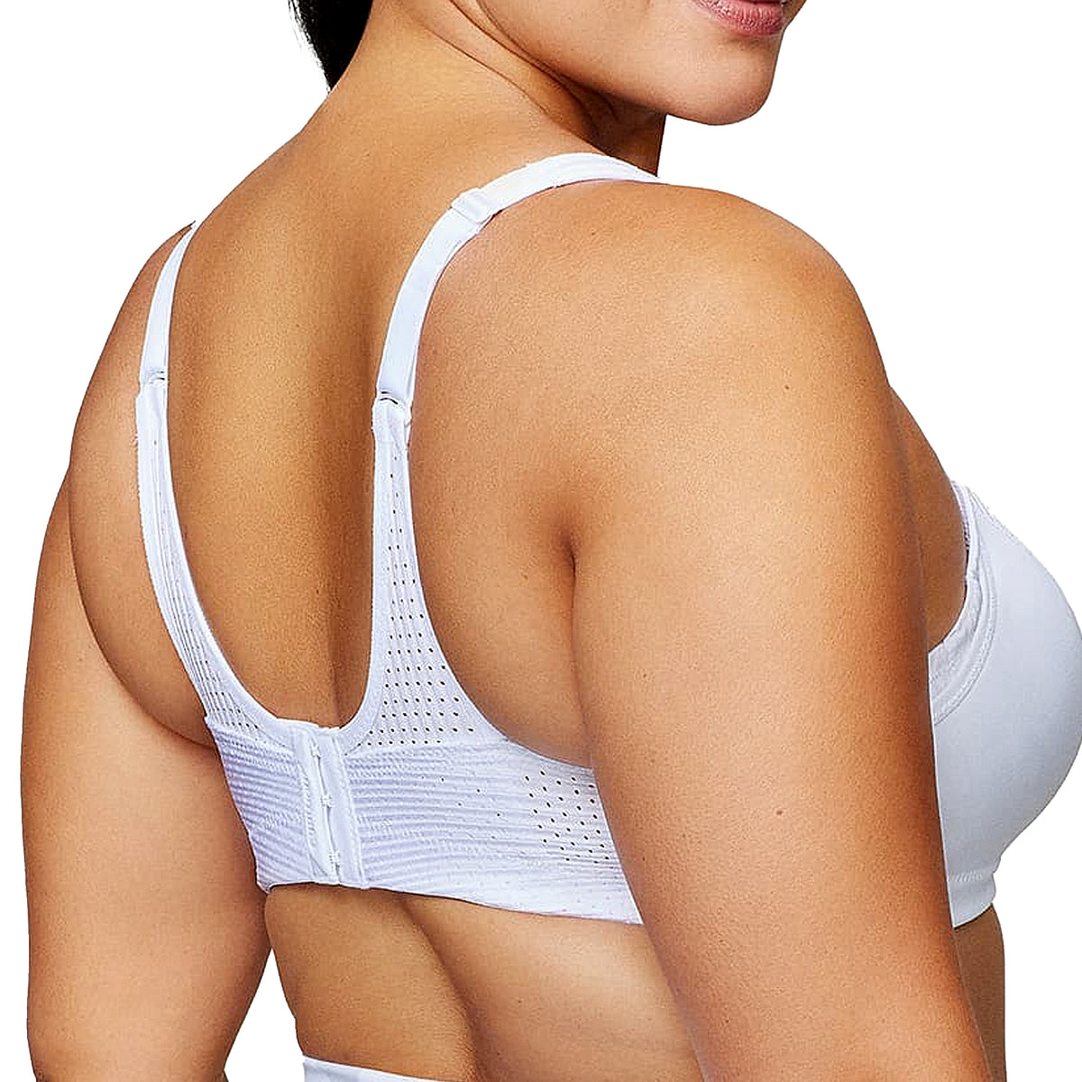 Glamorise Double Layer Custom Control High Impact Sports Bra 1166 White Back