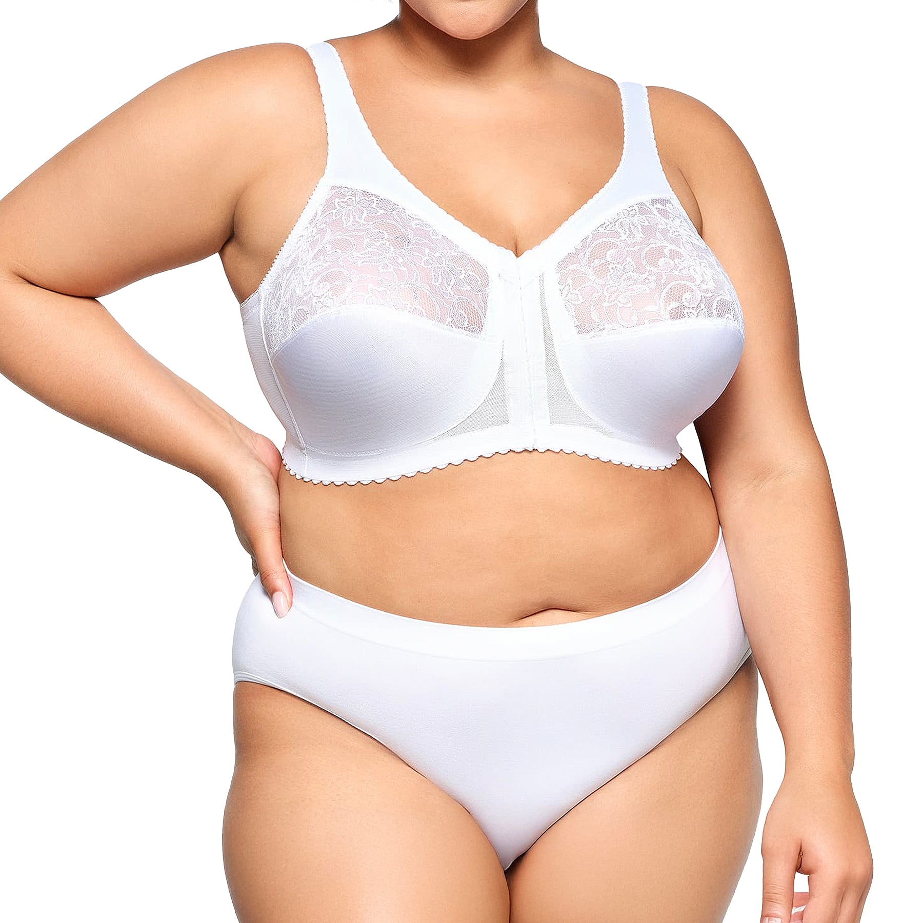 Glamorise MagicLift Front-Closure Support Bra 1200 White Set