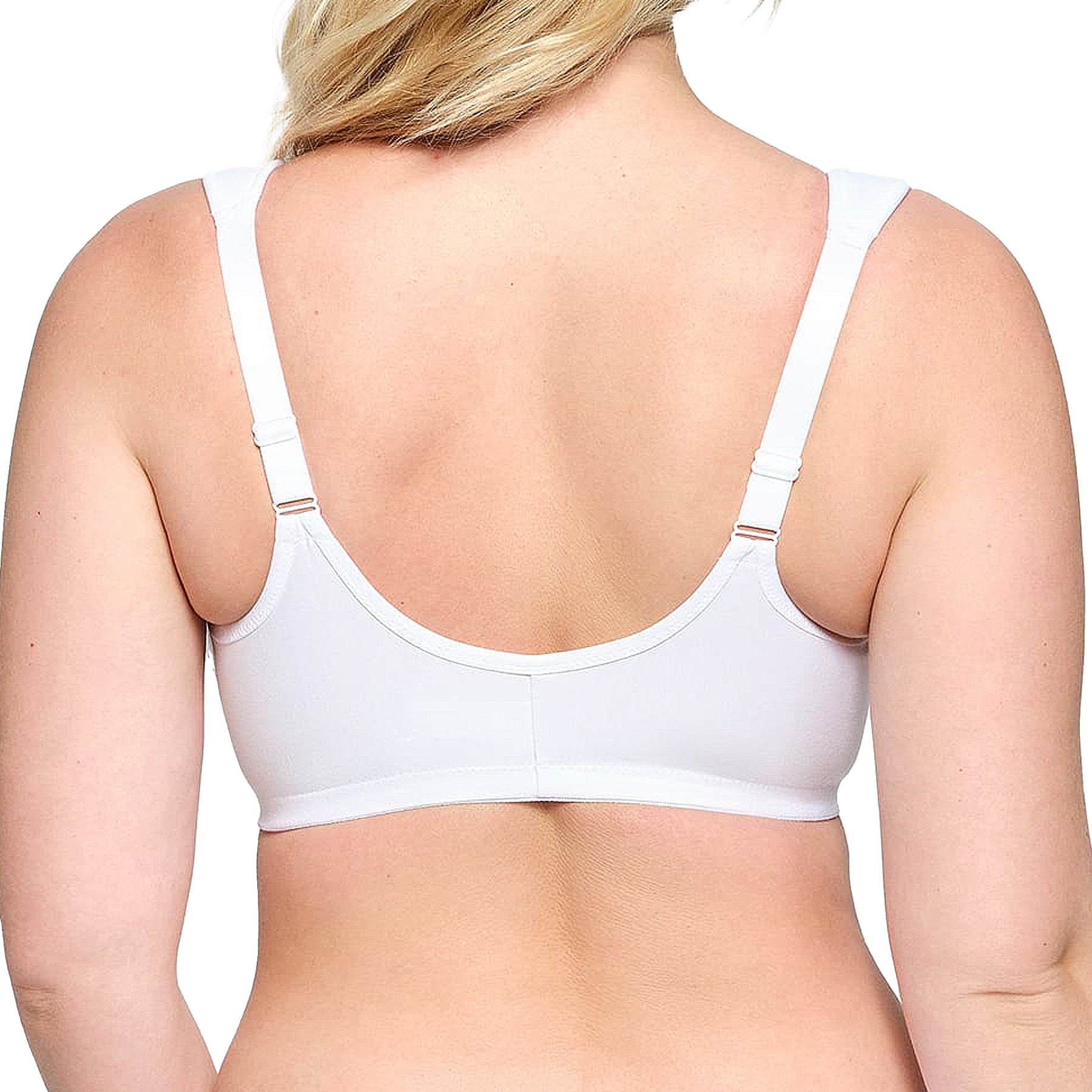 Glamorise Front-Closure Cotton WonderWire Bra 1241 White Back