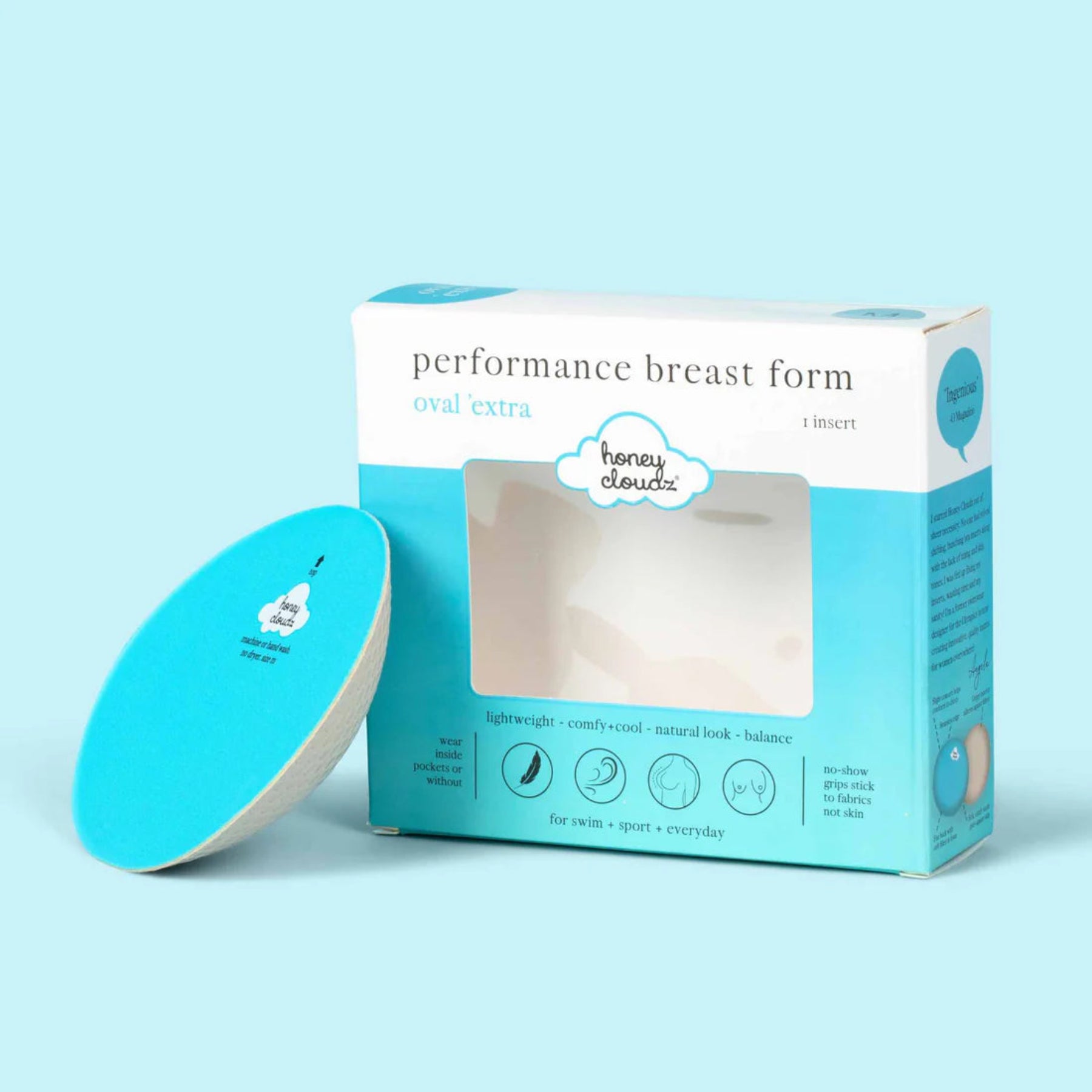 Honey Cloudz Oval Extra Breast Form HC700 - Latte