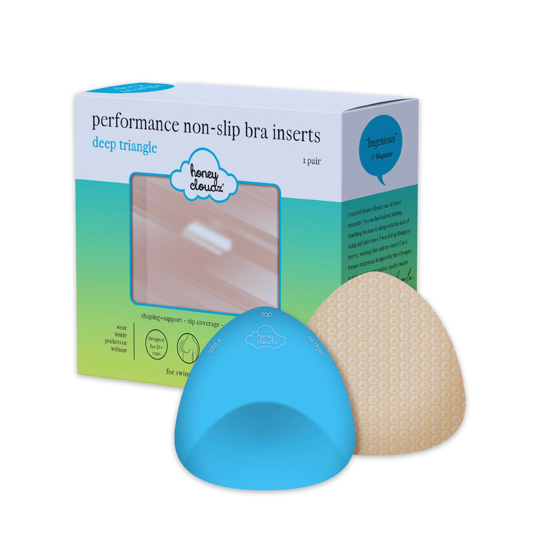 Honey Cloudz Deep Triangle Bra Insert HC250 Latte Front