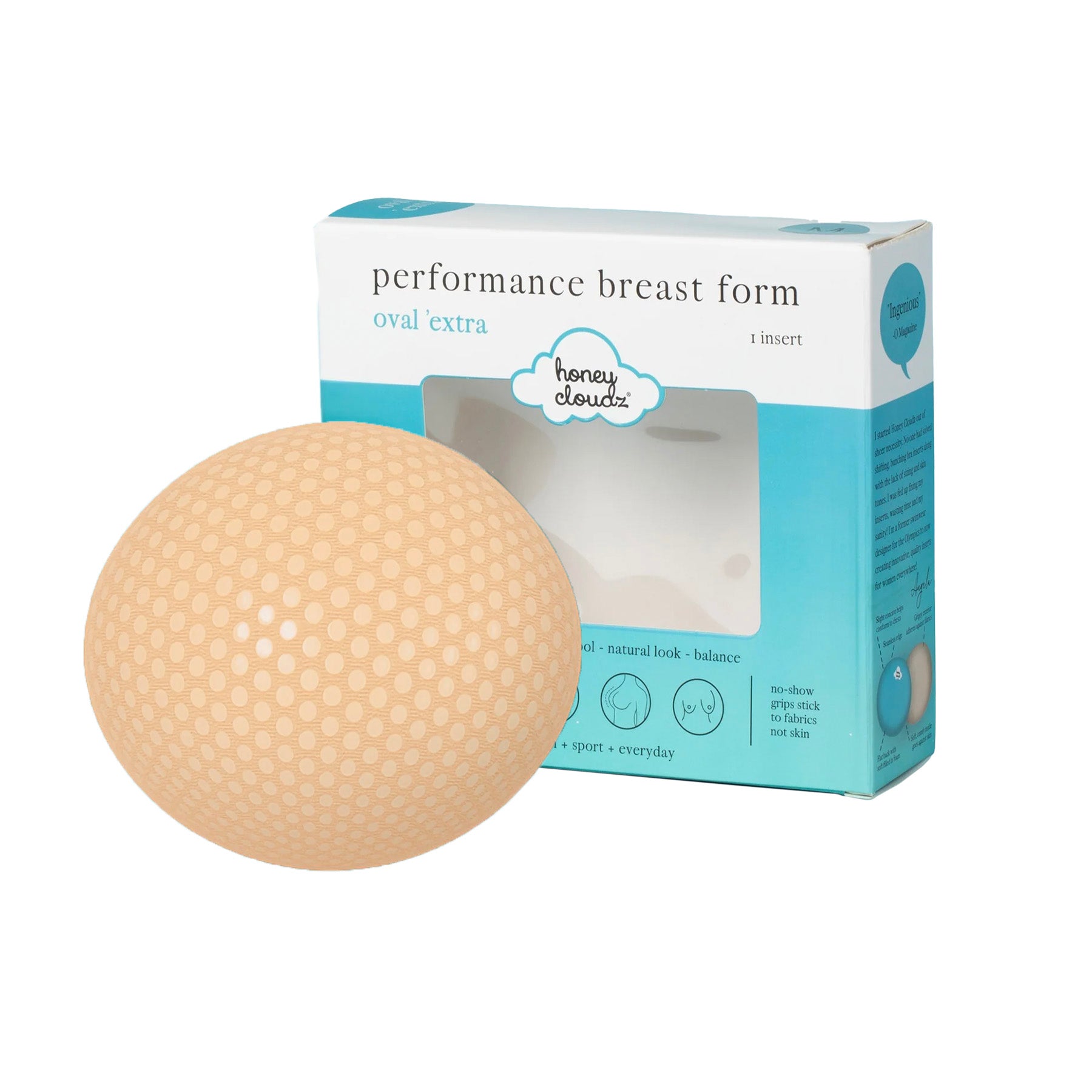 Honey Cloudz Oval Extra Breast Form HC700 Latte Front