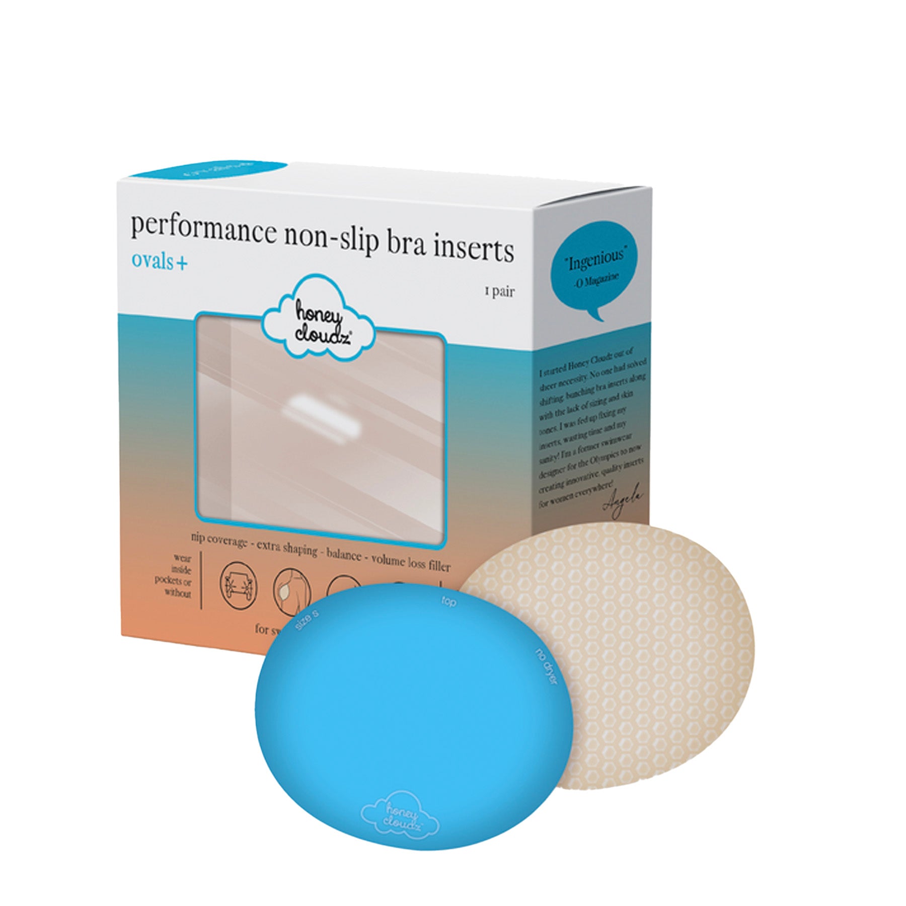 Honey Cloudz Ovals Plus Bra Insert HC450 Latte Front