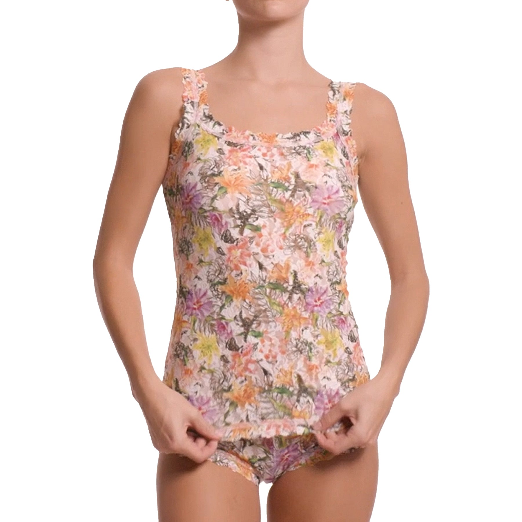 Hanky Panky Printed Signature Lace Boyshort PR4812 Botany Set