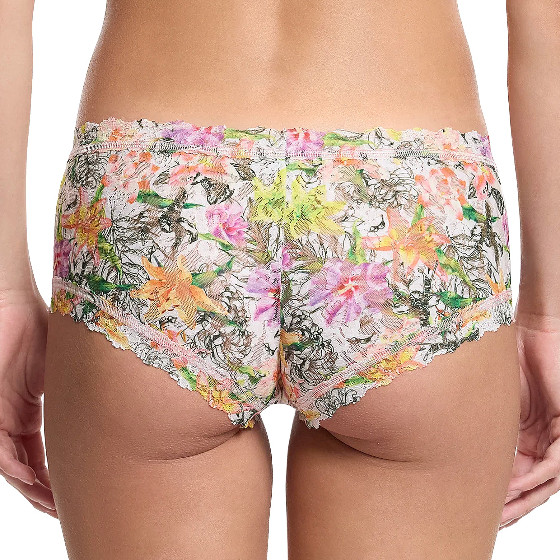 Hanky Panky Printed Signature Lace Boyshort PR4812P (Rolled) Botany Back