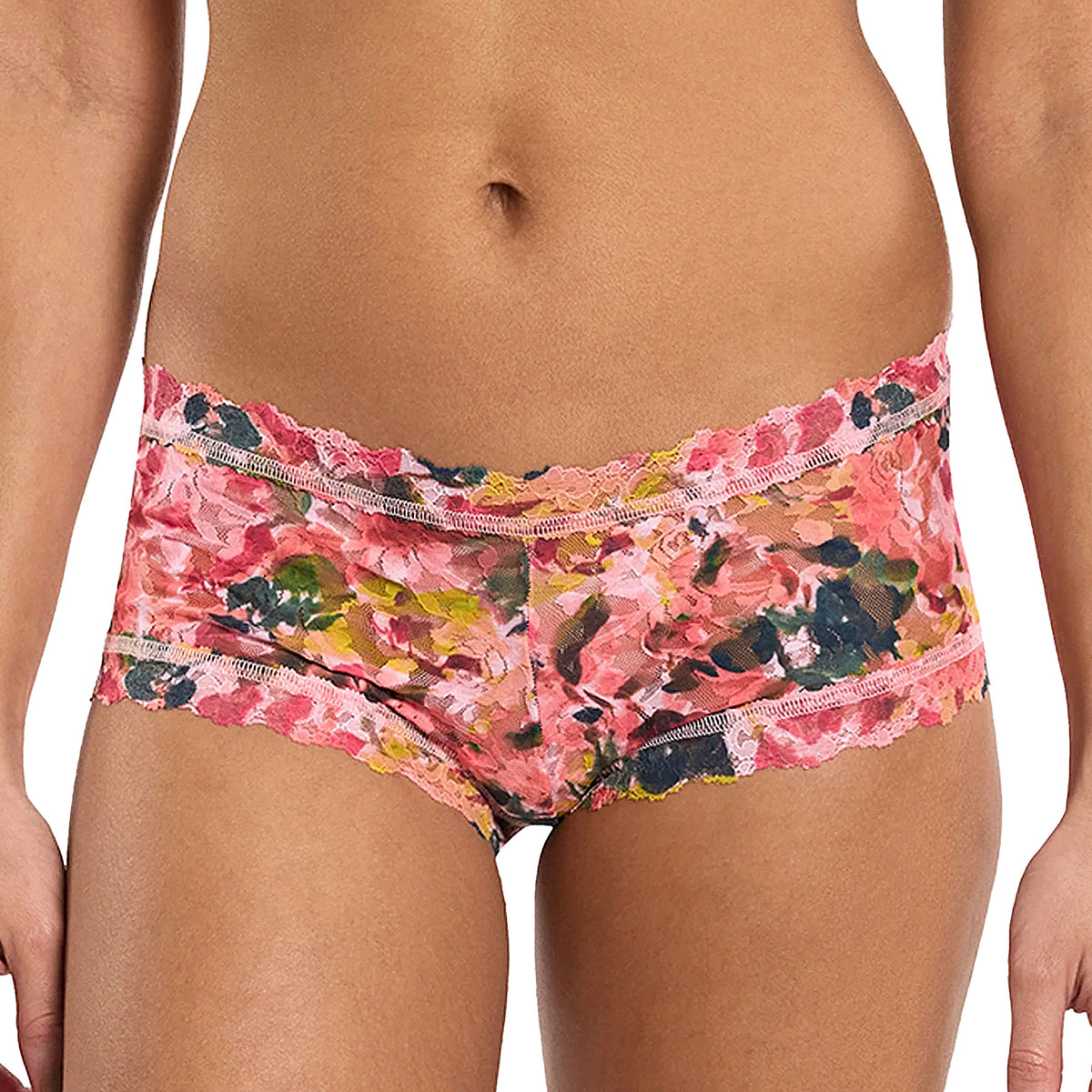 Hanky Panky Printed Signature Lace Boyshort PR4812 Masterpiece Pink Front