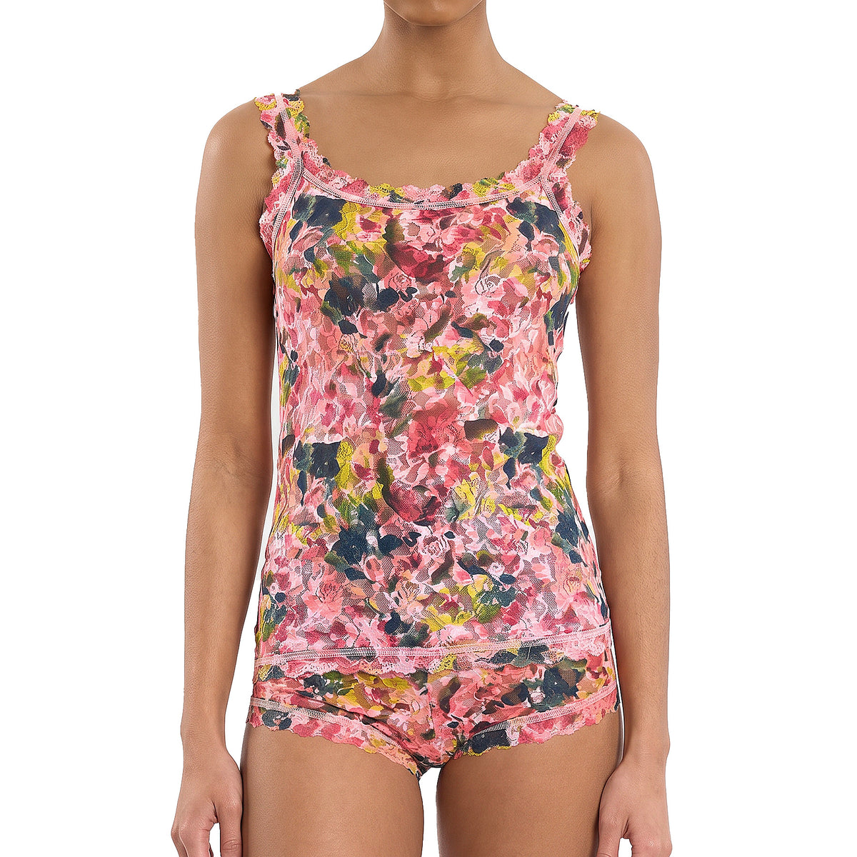 Hanky Panky Printed Signature Lace Boyshort PR4812 Masterpiece Pink Set