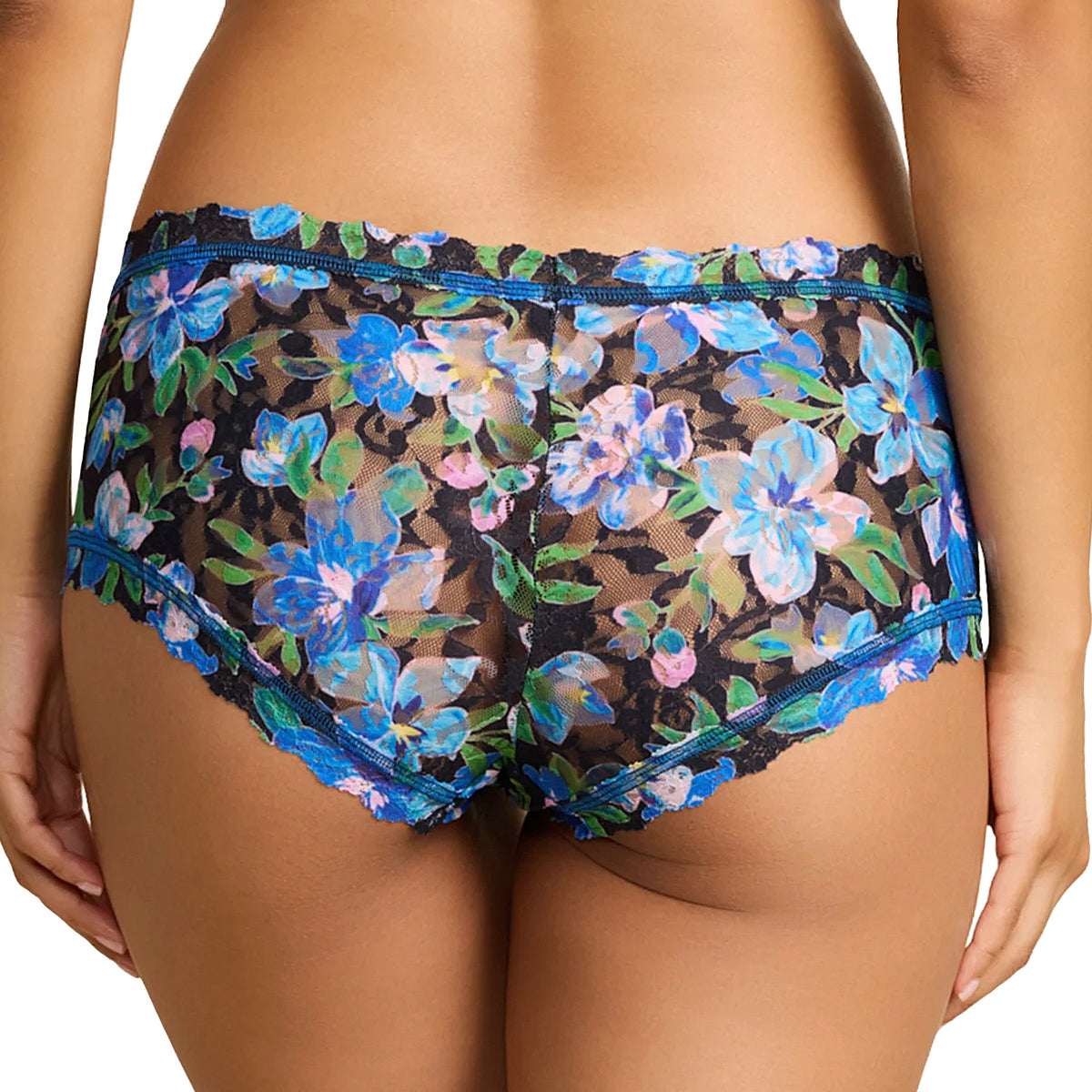 Hanky Panky Printed Signature Lace Boyshort PR4812 Ocean Blooms Back