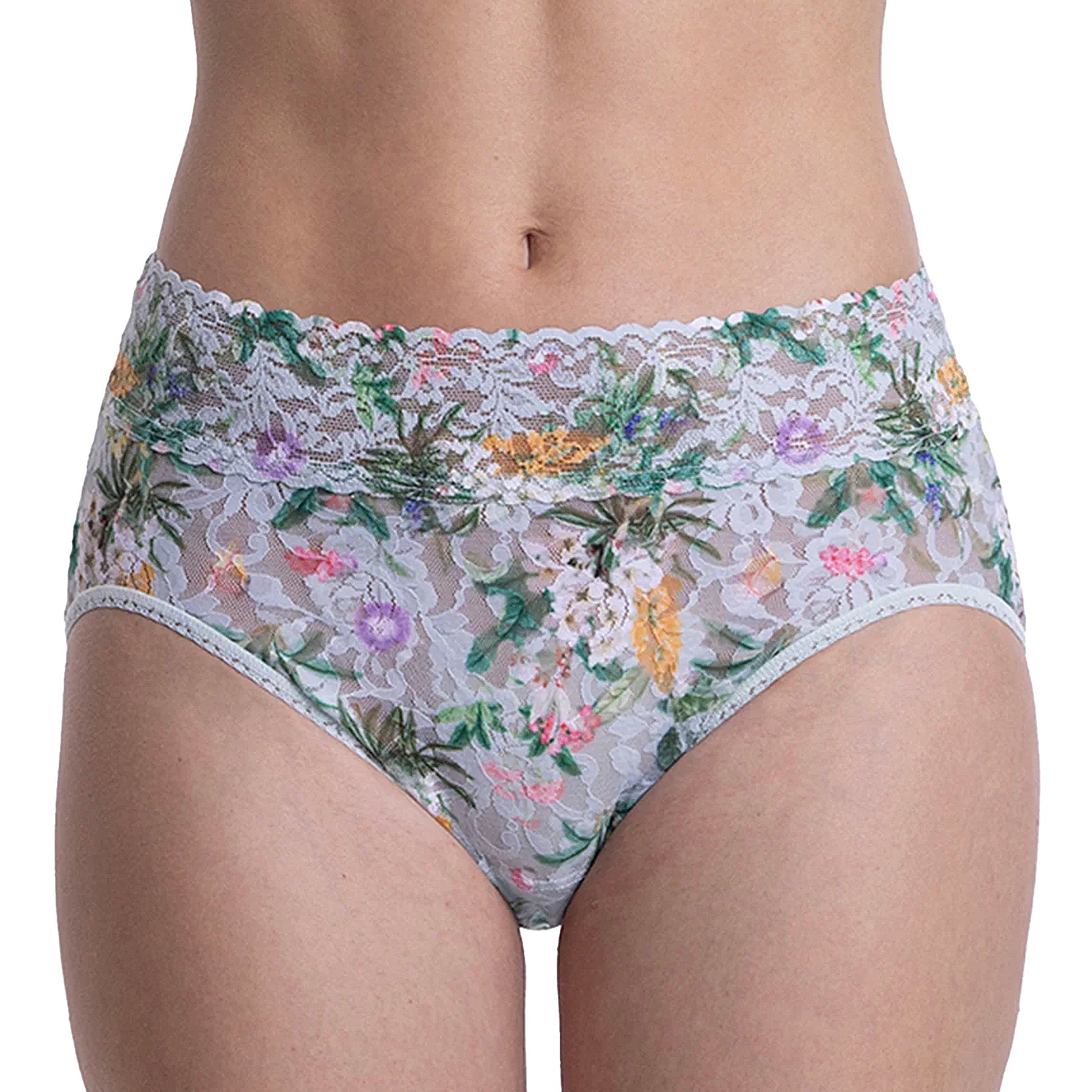Hanky Panky Printed Signature Lace French Brief PR461 Floriculture Green Front