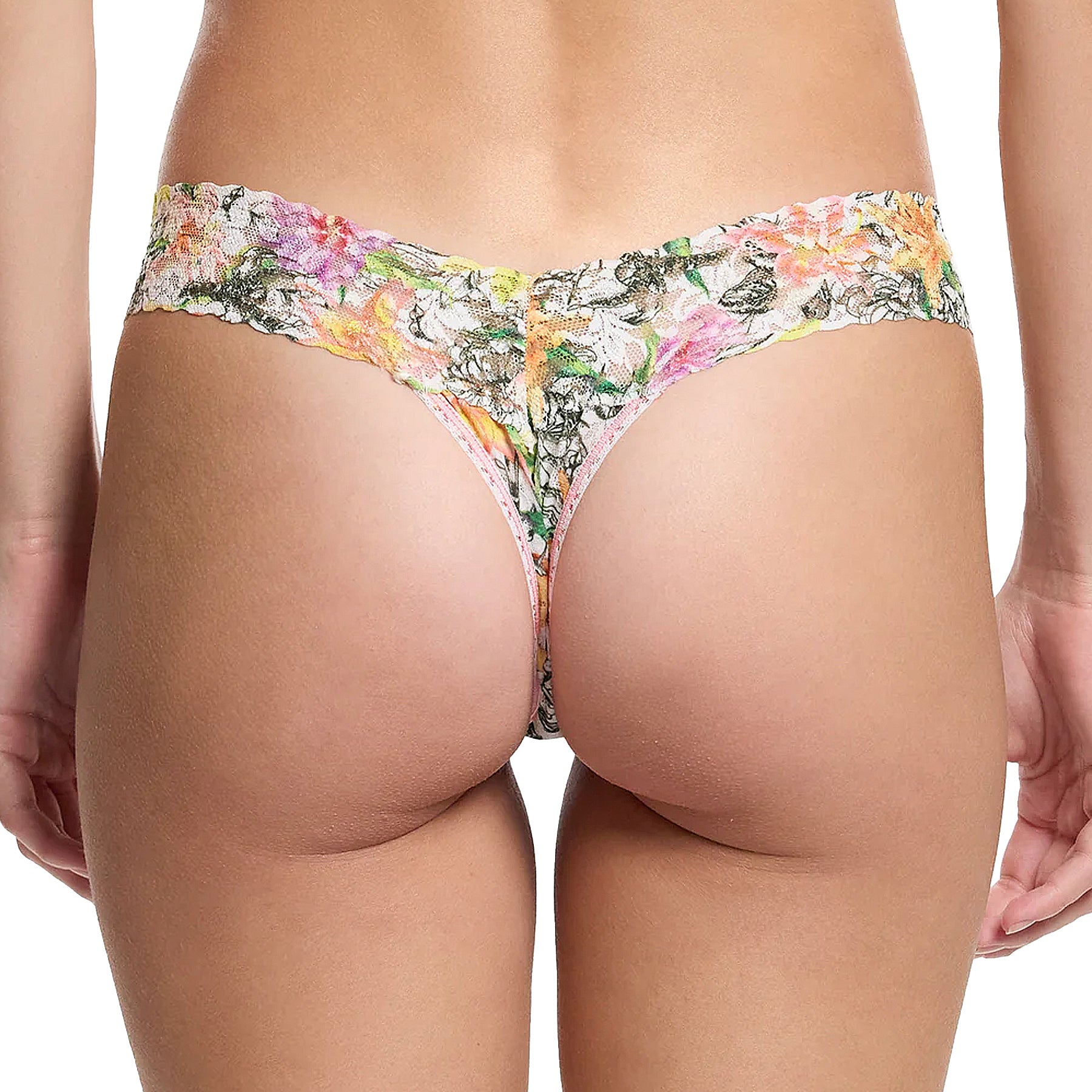 Hanky Panky Printed Signature Lace Original Rise Thong PR4811 Botany Back