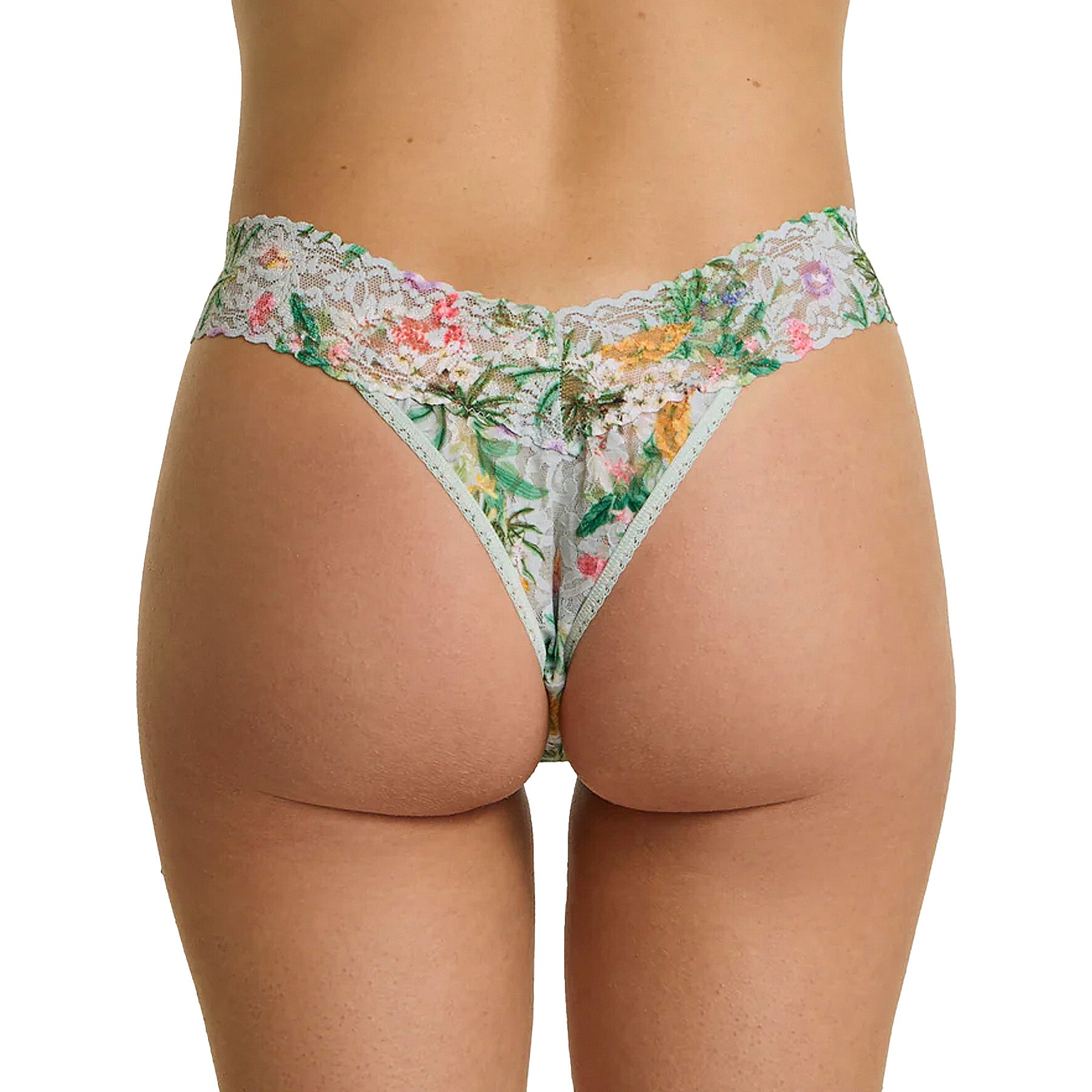 Hanky Panky Printed Signature Lace Original Rise Thong PR4811 Floriculture Green Back