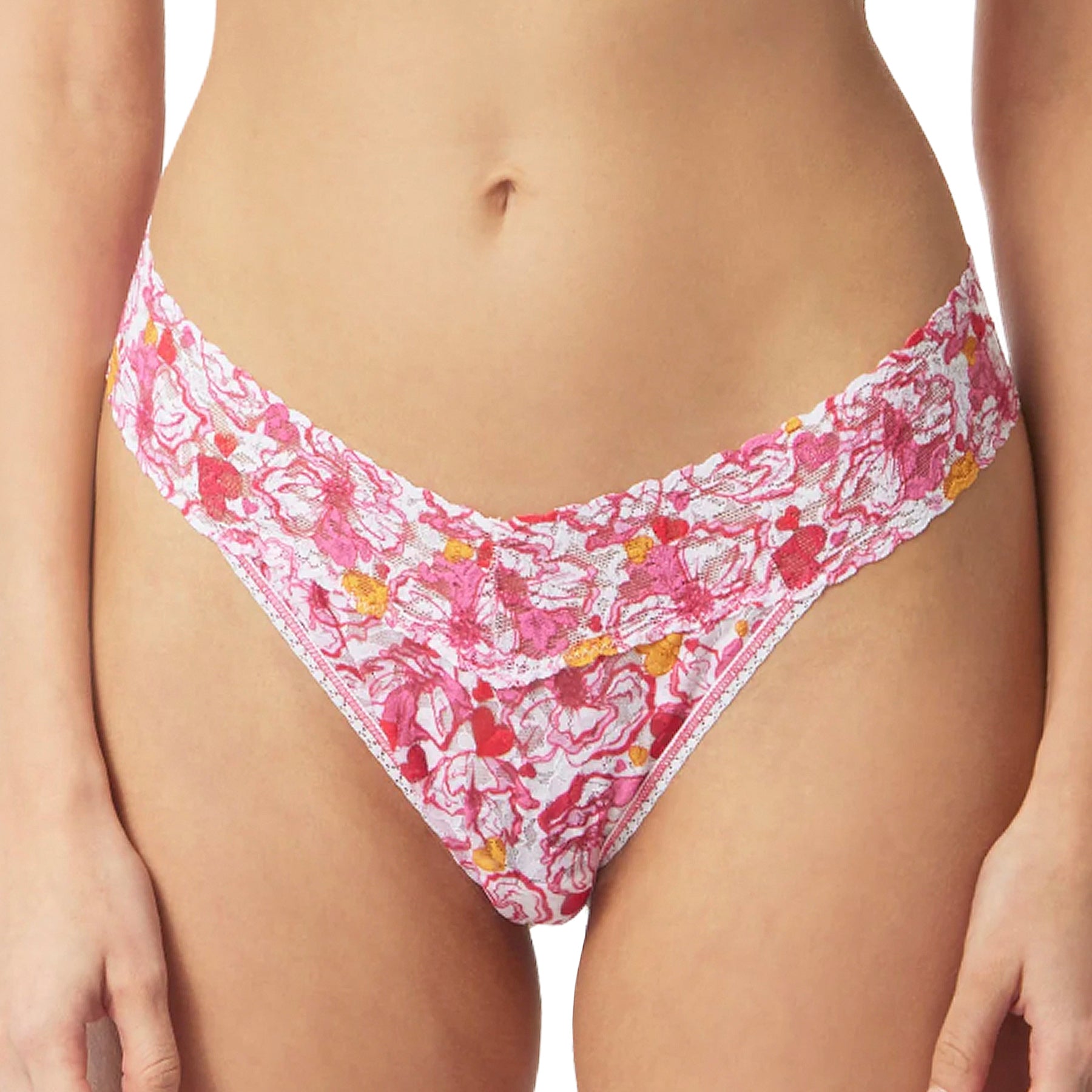 Hanky Panky Printed Signature Lace Original Rise Thong PR4811 XOXO Front
