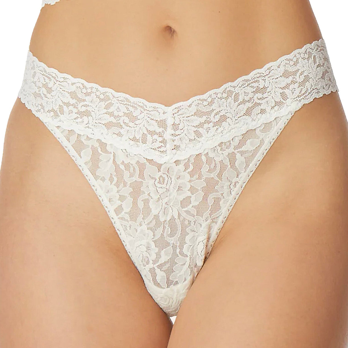 Hanky Panky Signature Lace Original Rise Thong 4811P Marshmallow Front