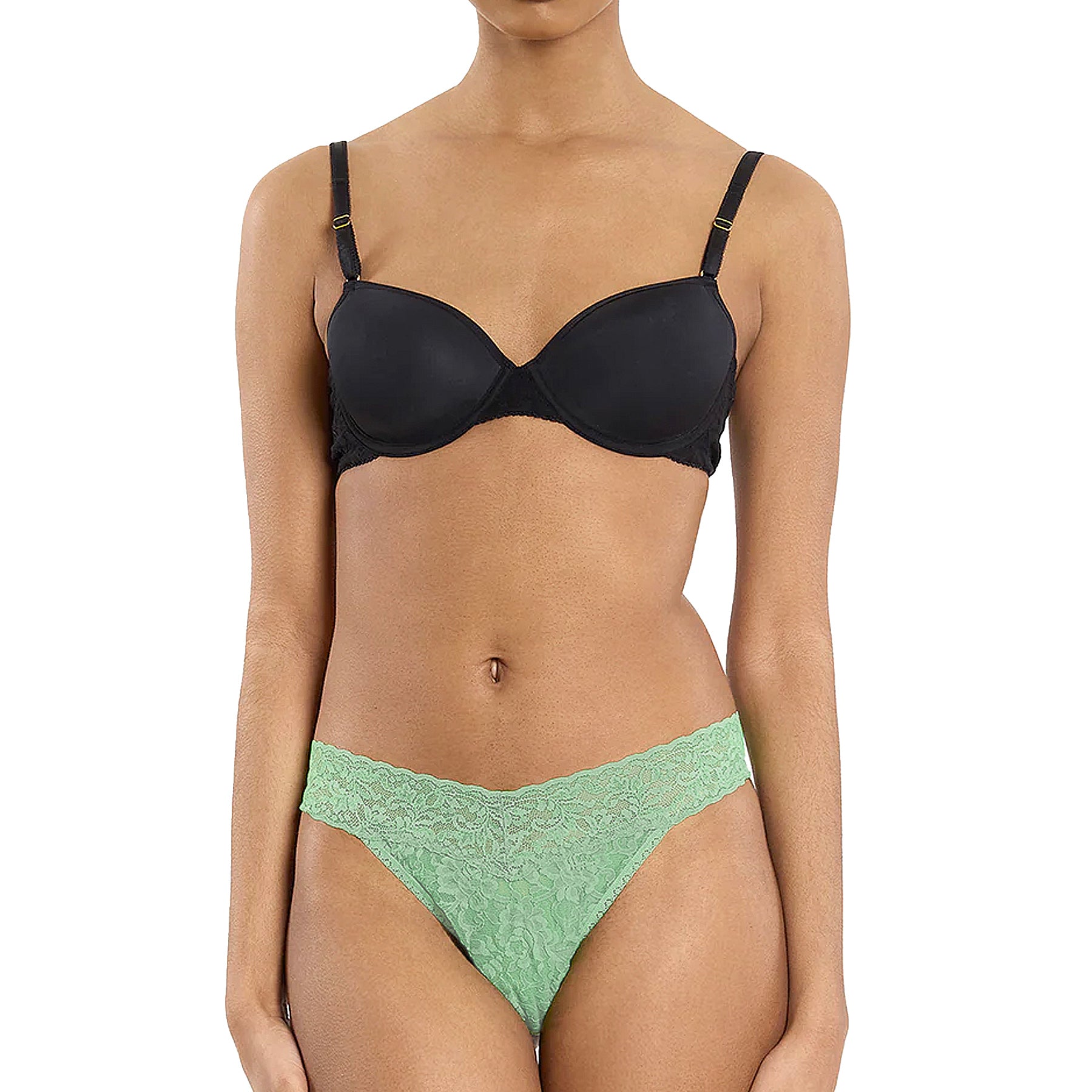 Hanky Panky Signature Lace Original Rise Thong 4811 Starfruit Green Set