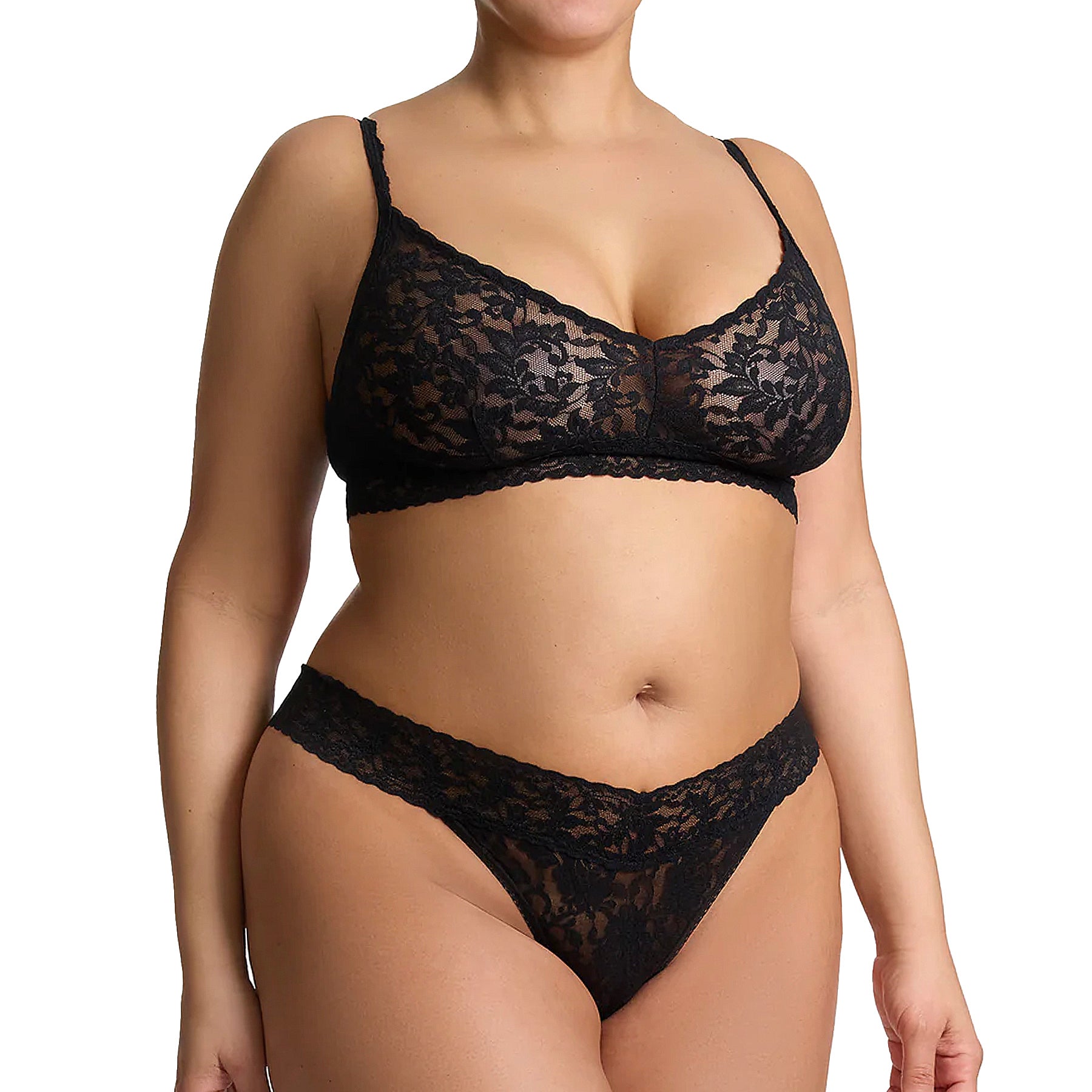 Hanky Panky Signature Lace Original Rise Thong 4811 Black Set