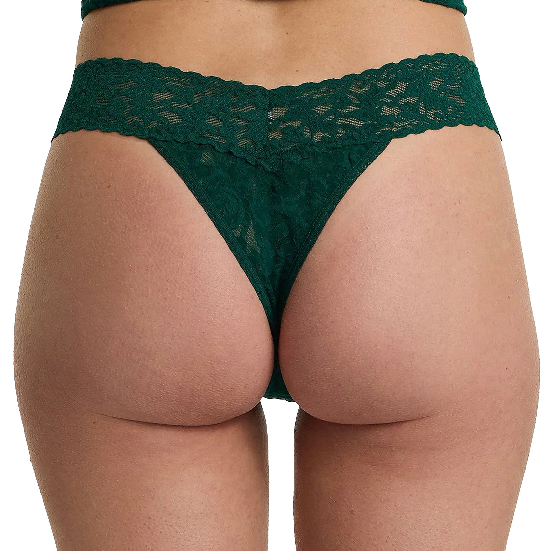 Hanky Panky Signature Lace Original Rise Thong 4811P Spruce Green Back