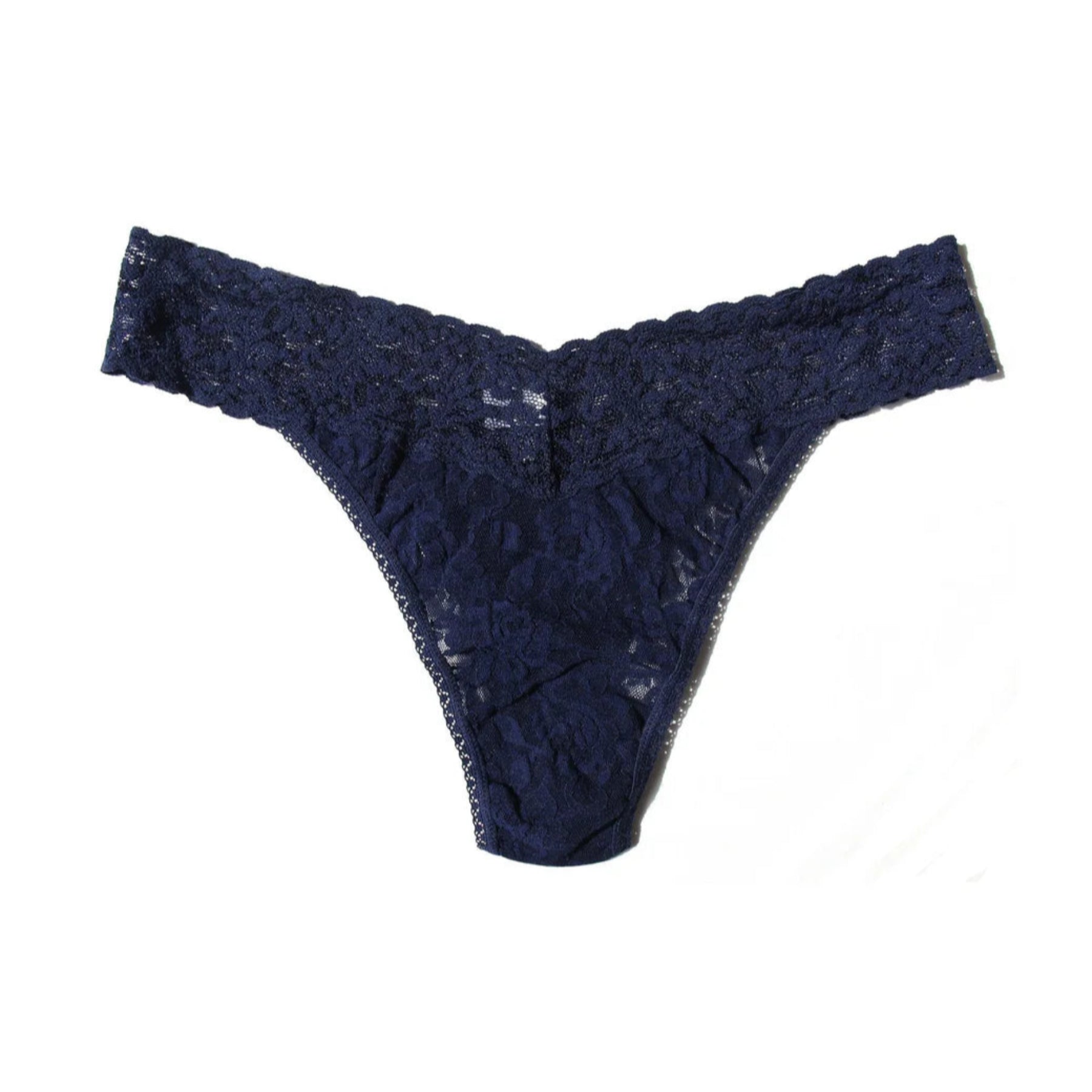 Signature Lace Original Rise Thong 4811P - Navy