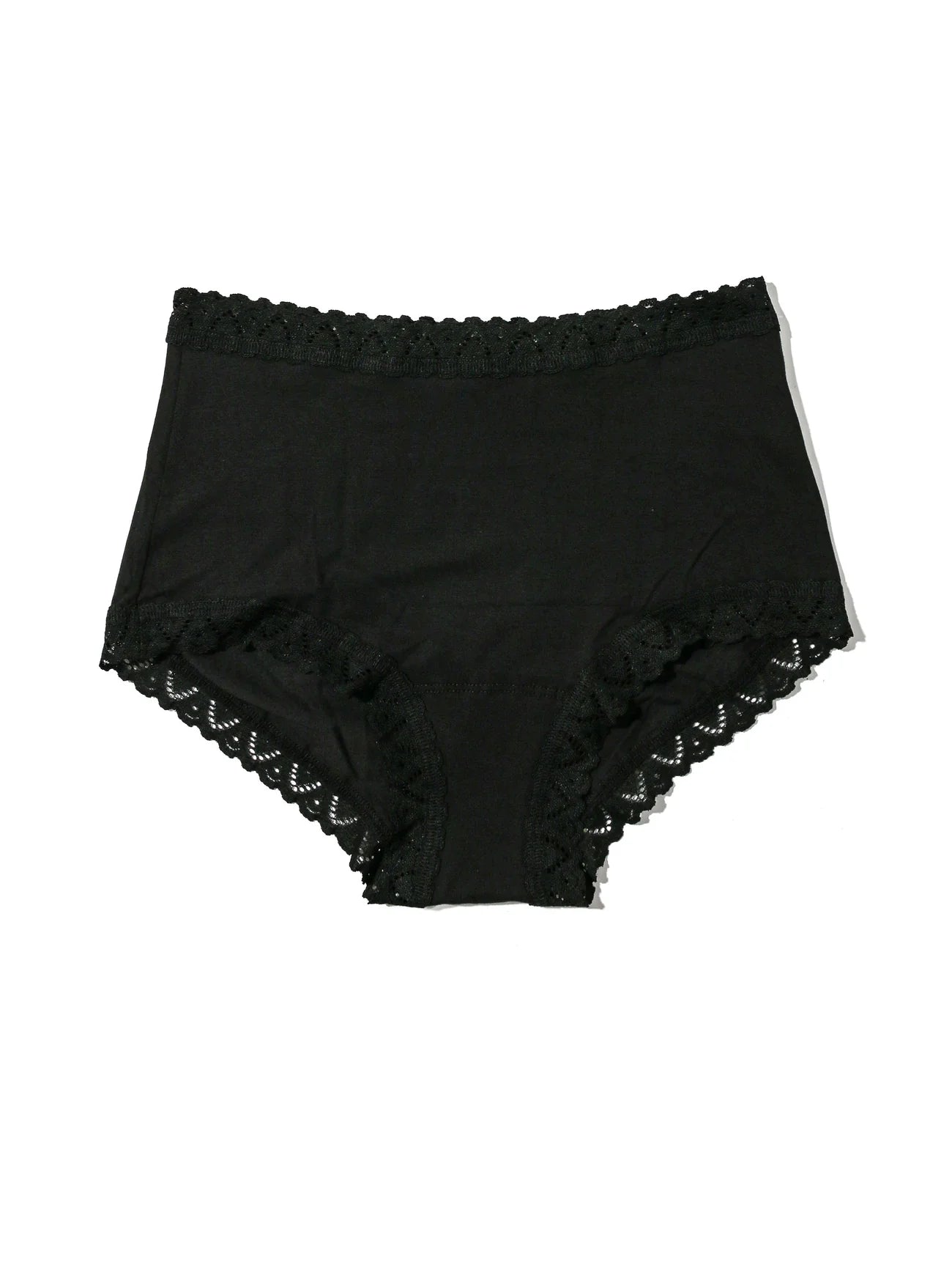 Hanky Panky Supima Cotton High Rise Boyshort 891292 - Black