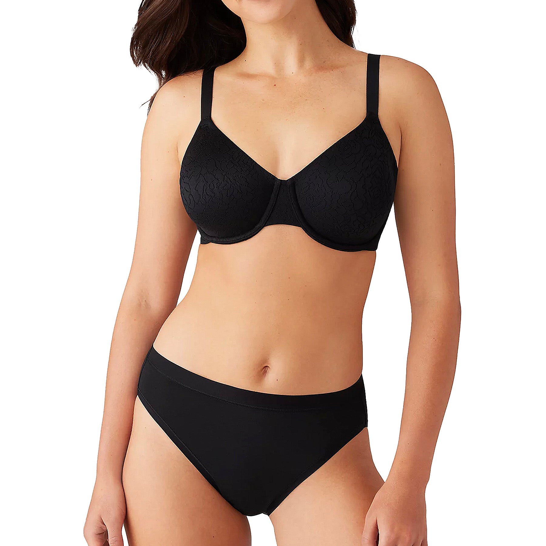 Wacoal Inside Job Underwire Bra 855345 Black Set