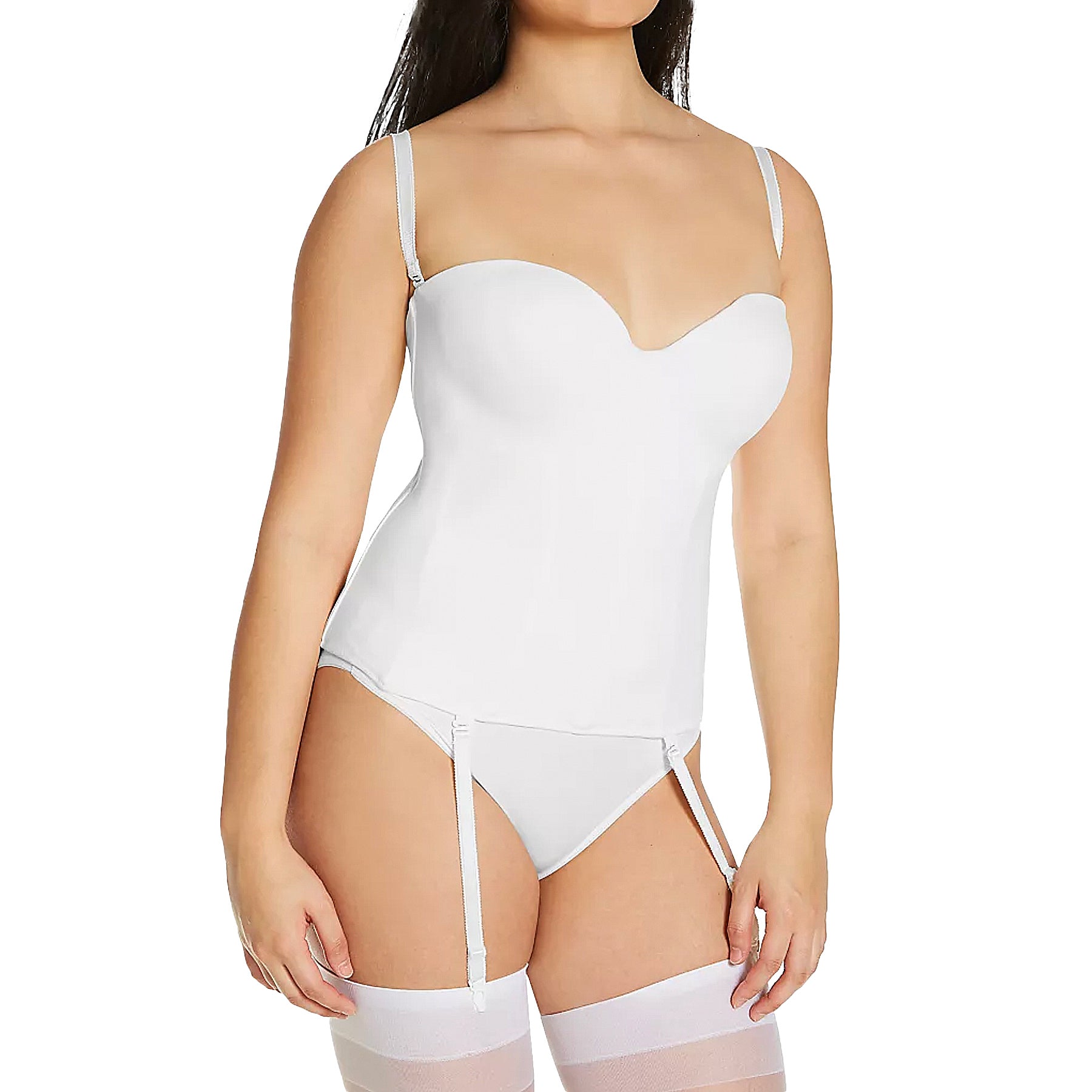 Carnival Invisible Torsolette Longline Bra 426 White Set
