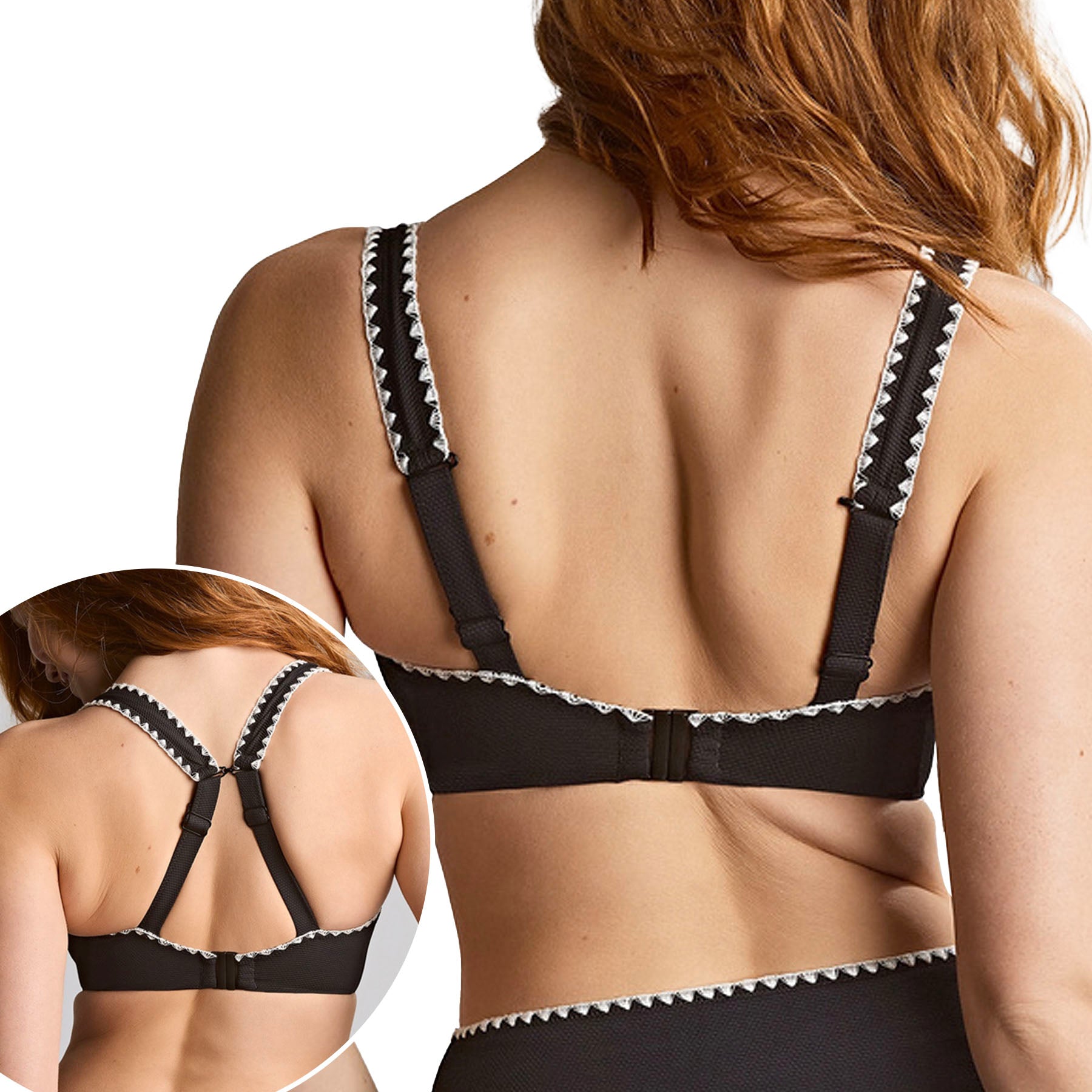 Panache Jennifer Plunge Bikini Top SW2024B Aurora Black White Back