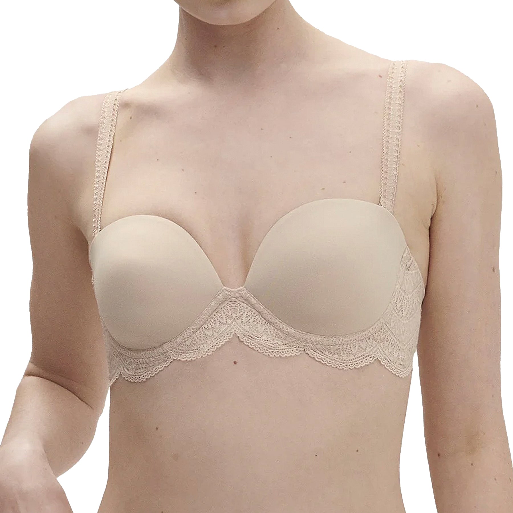 Simone Perele Karma Strapless Plunge Bra 12V302 Peau Rose Front