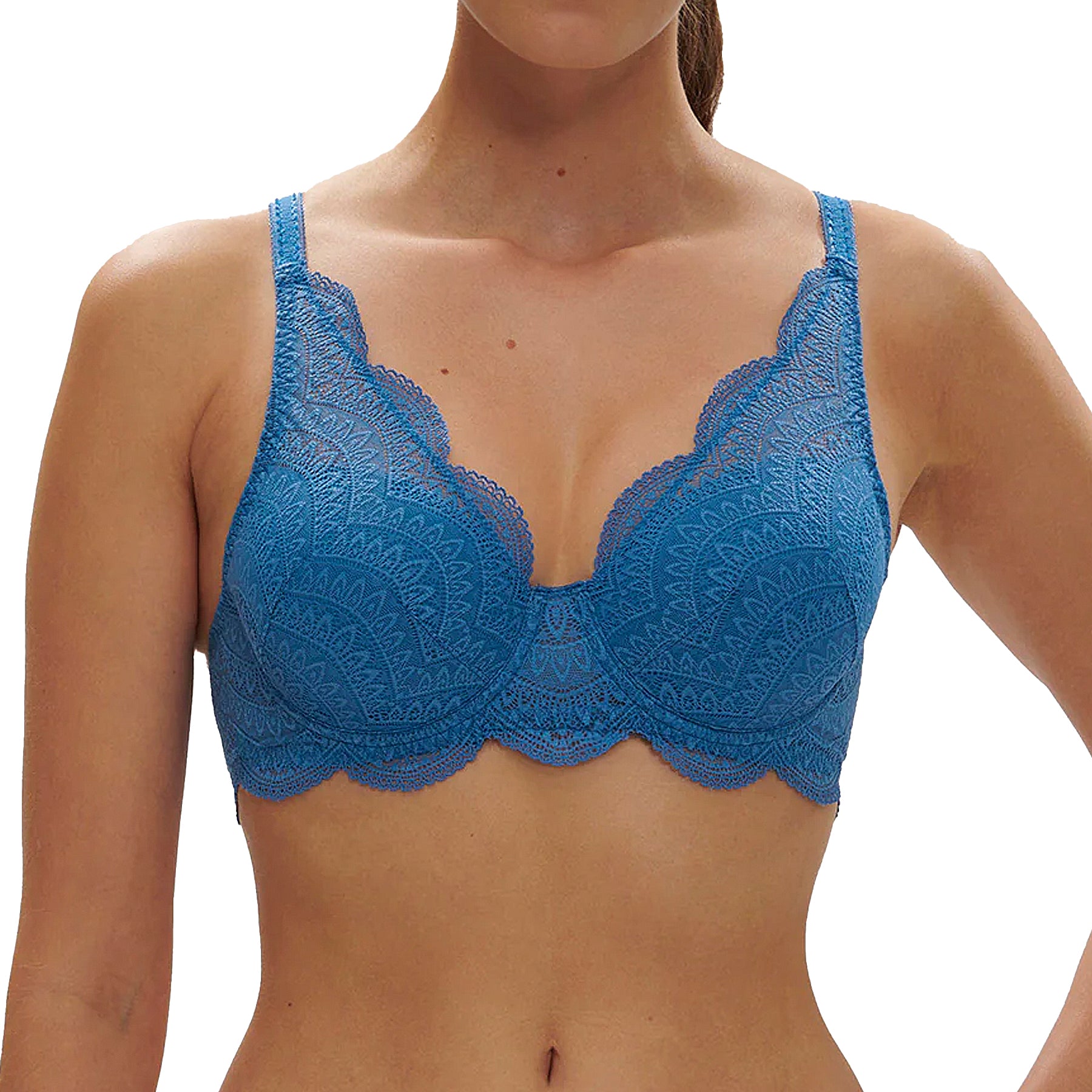 Simone Perele Karma Triangle 3D Demi 12V343 Myosotis Blue Front