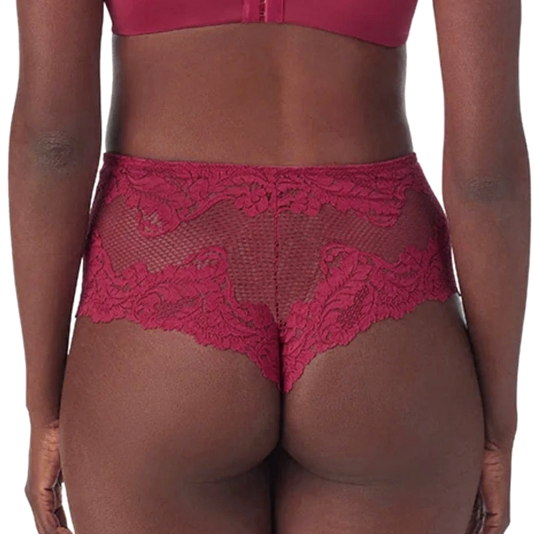 Le Mystere Lace Allure High Waist Thong 7946 Ruby Back