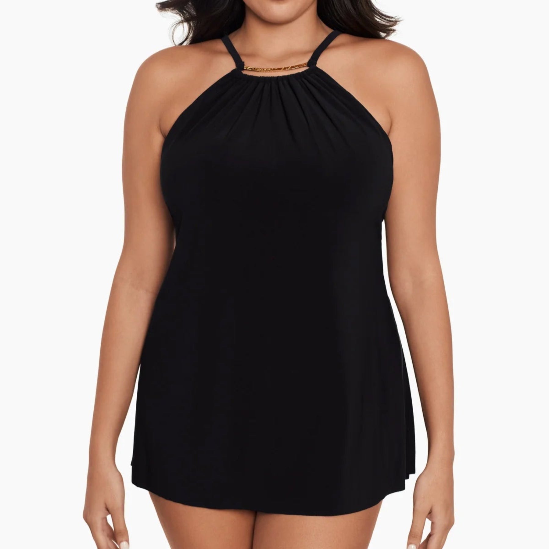 Plus Size Parker One Piece Swim Dress 6006012W - Black