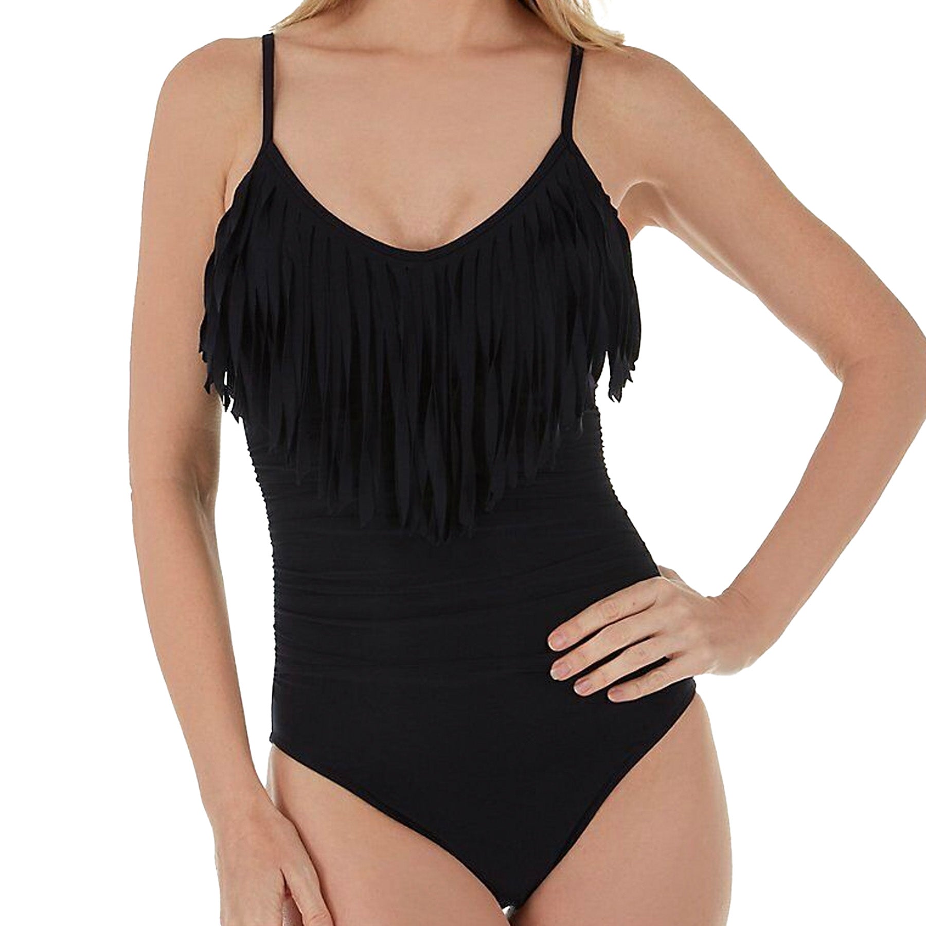 Magicsuit Fringe Blaire One‑Piece Swimsuit 6006004 Black Front