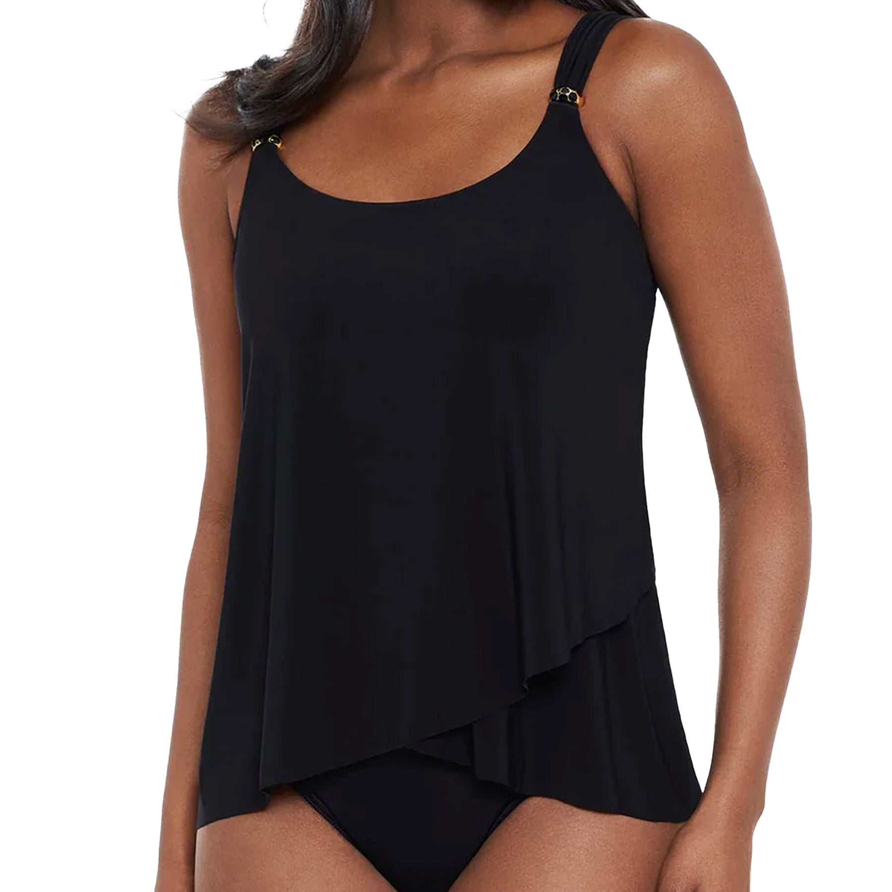 Miraclesuit Dazzle Tankini Top 6516626 Black Front
