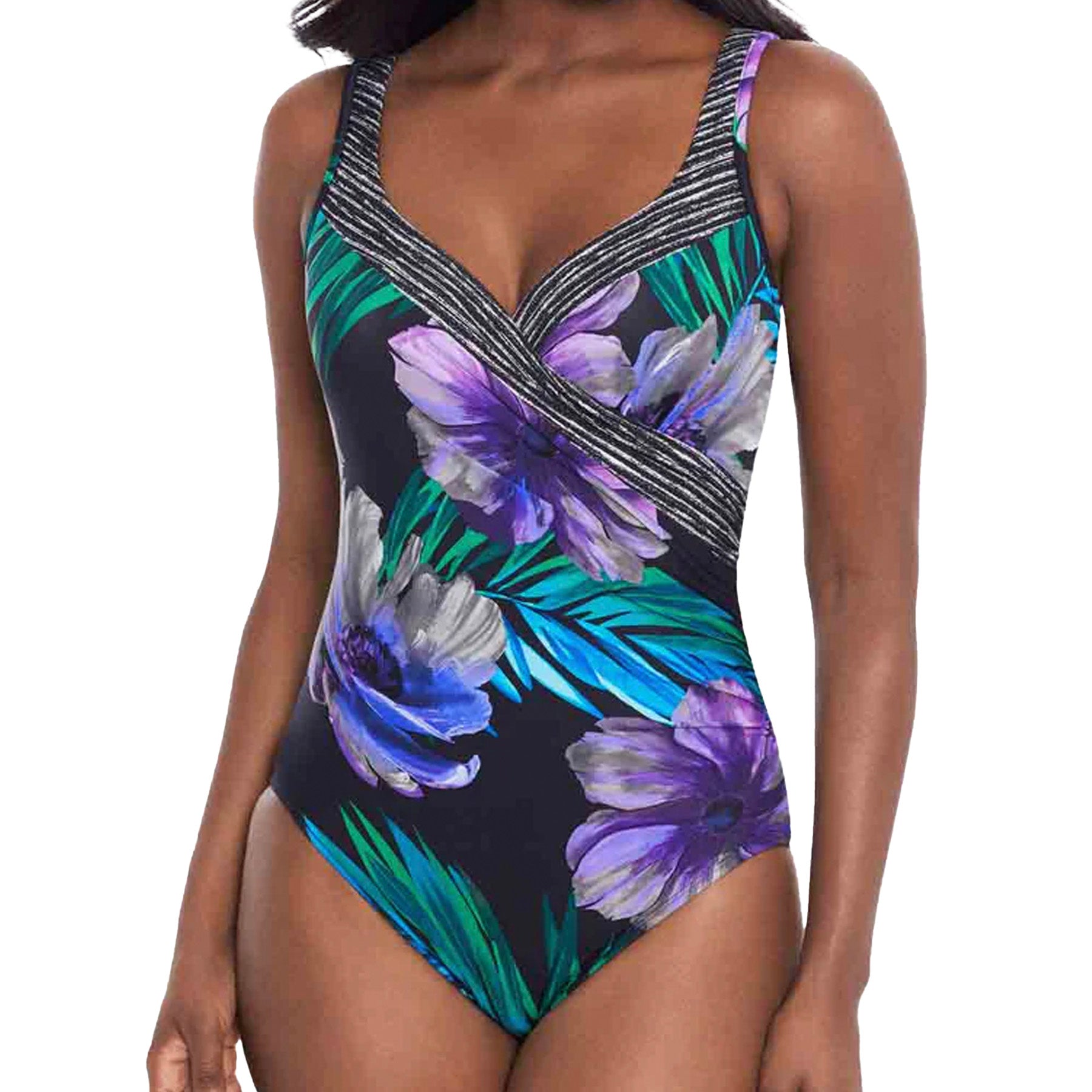 Miraclesuit Its A Wrap One‑Piece Bathing Suit 6552380 Flora Aura Front