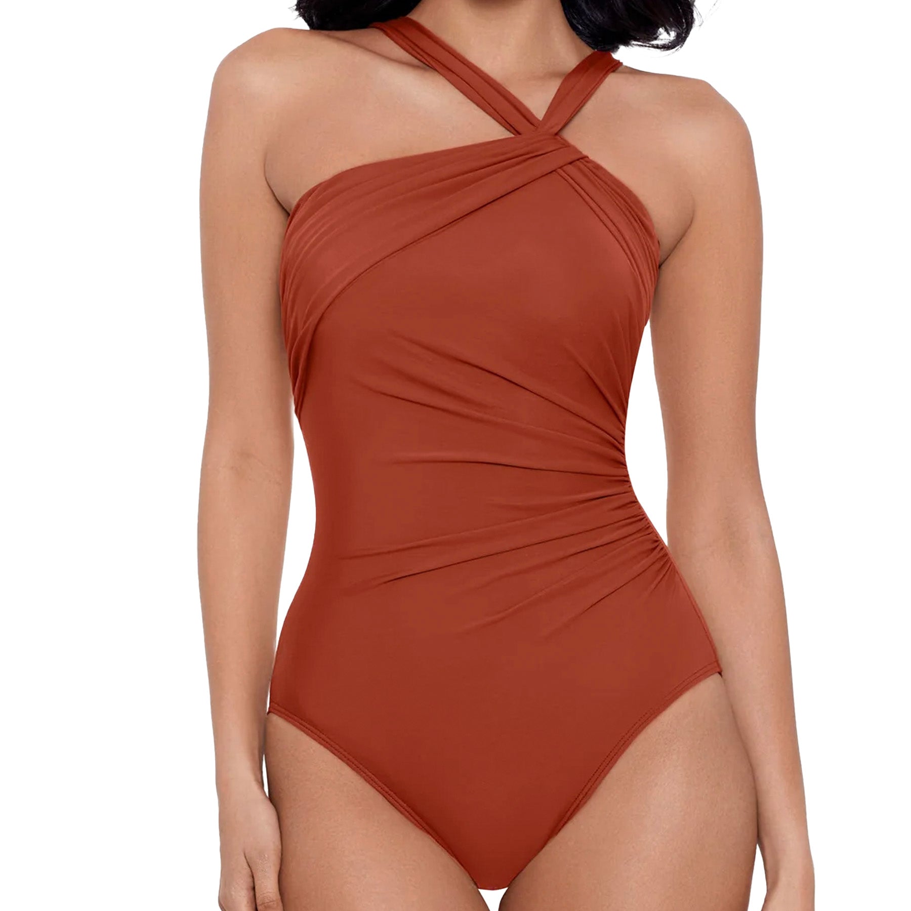 Miraclesuit Rock Solid Europa Underwire One‑Piece Bathing Suit 6537021 Spice Front