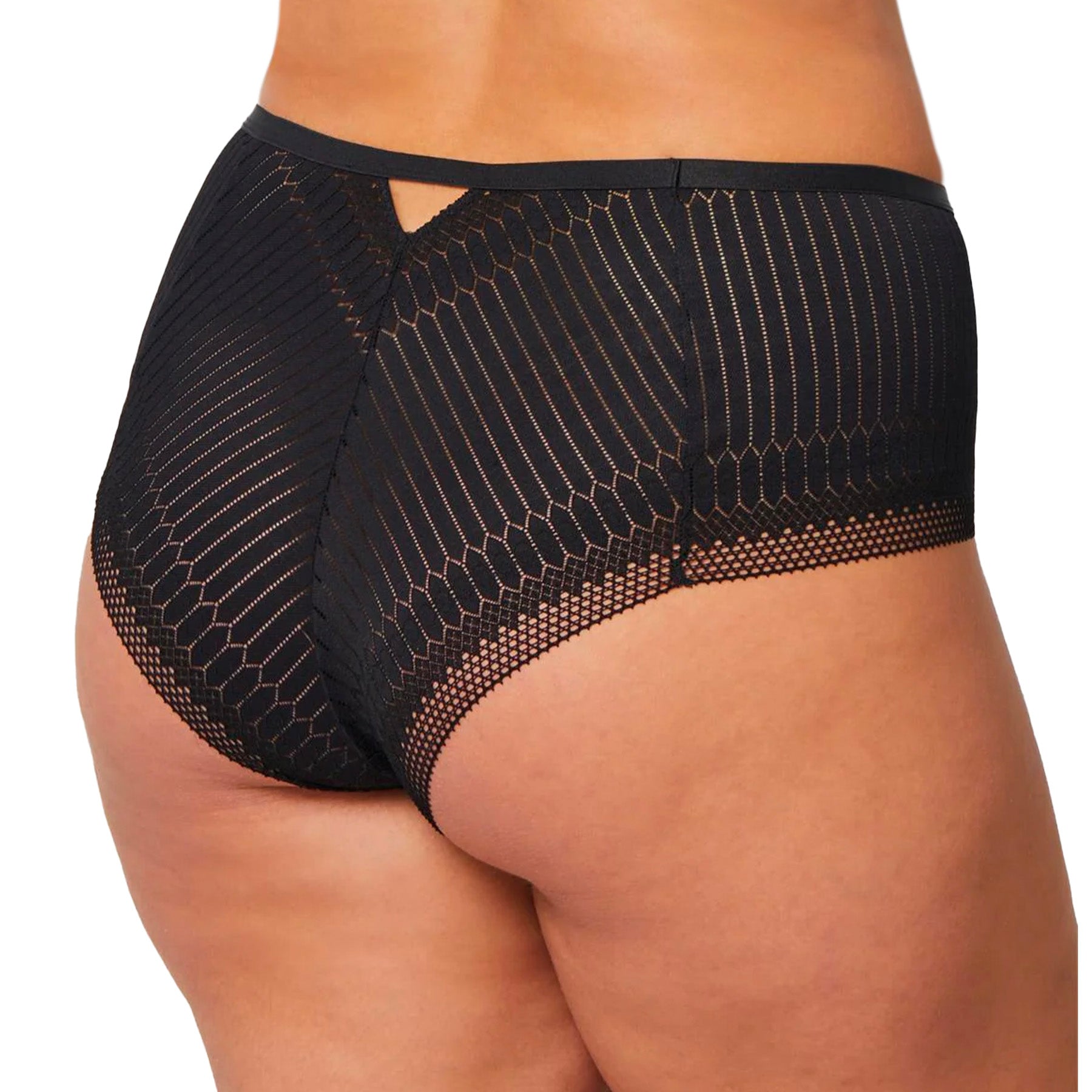 Montelle Simple Pleasures High Waist Brief 9543 Black Rear View