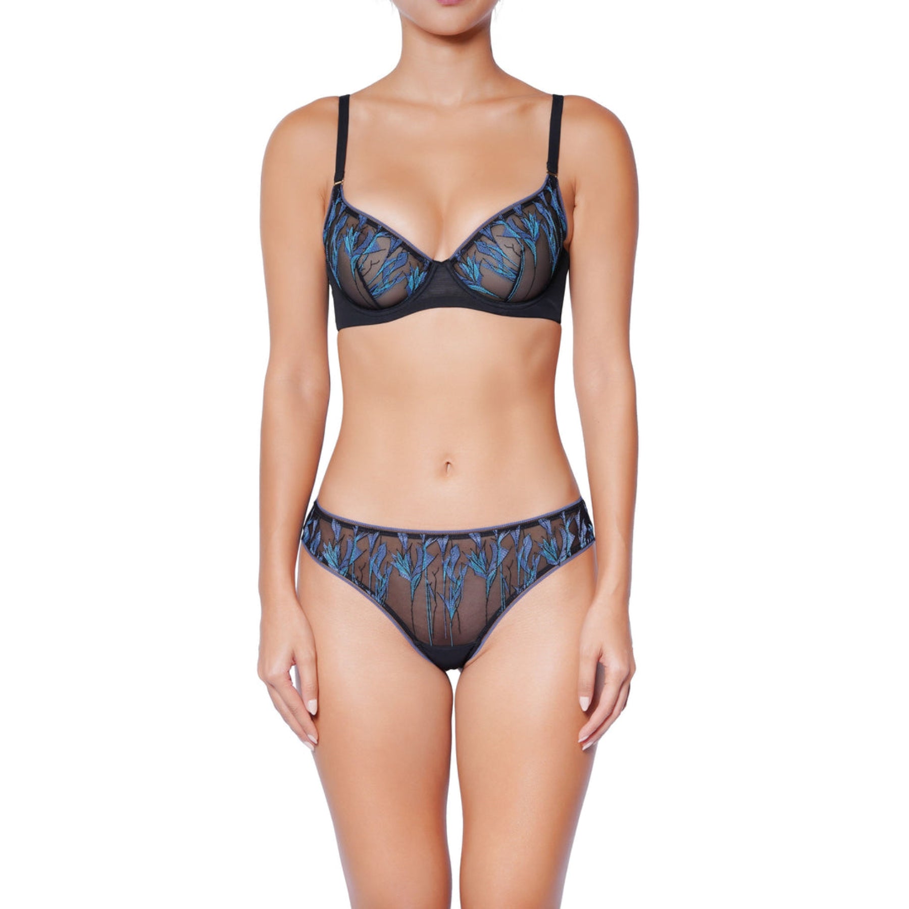 Huit Moonlight Tanga Thong MOLJ14 -Blue/Black